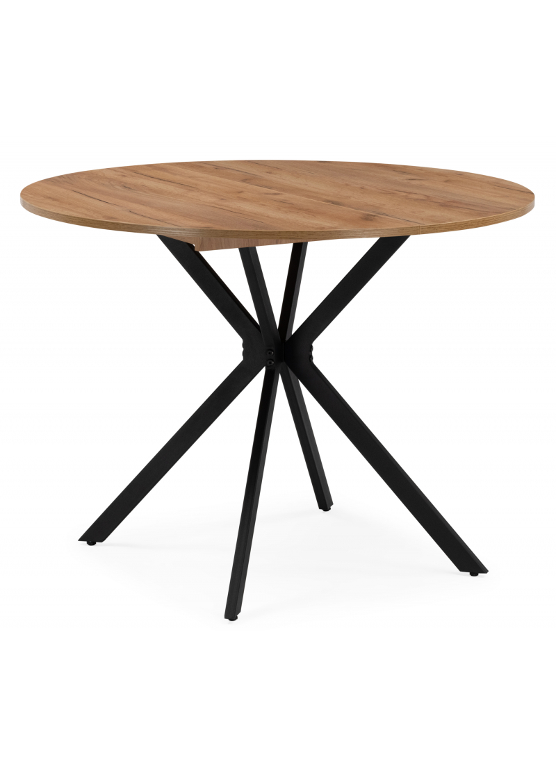 Изображение товара Стол круглый Woodville 615161 раскладной диаметр 90 см дуб крафт золотой