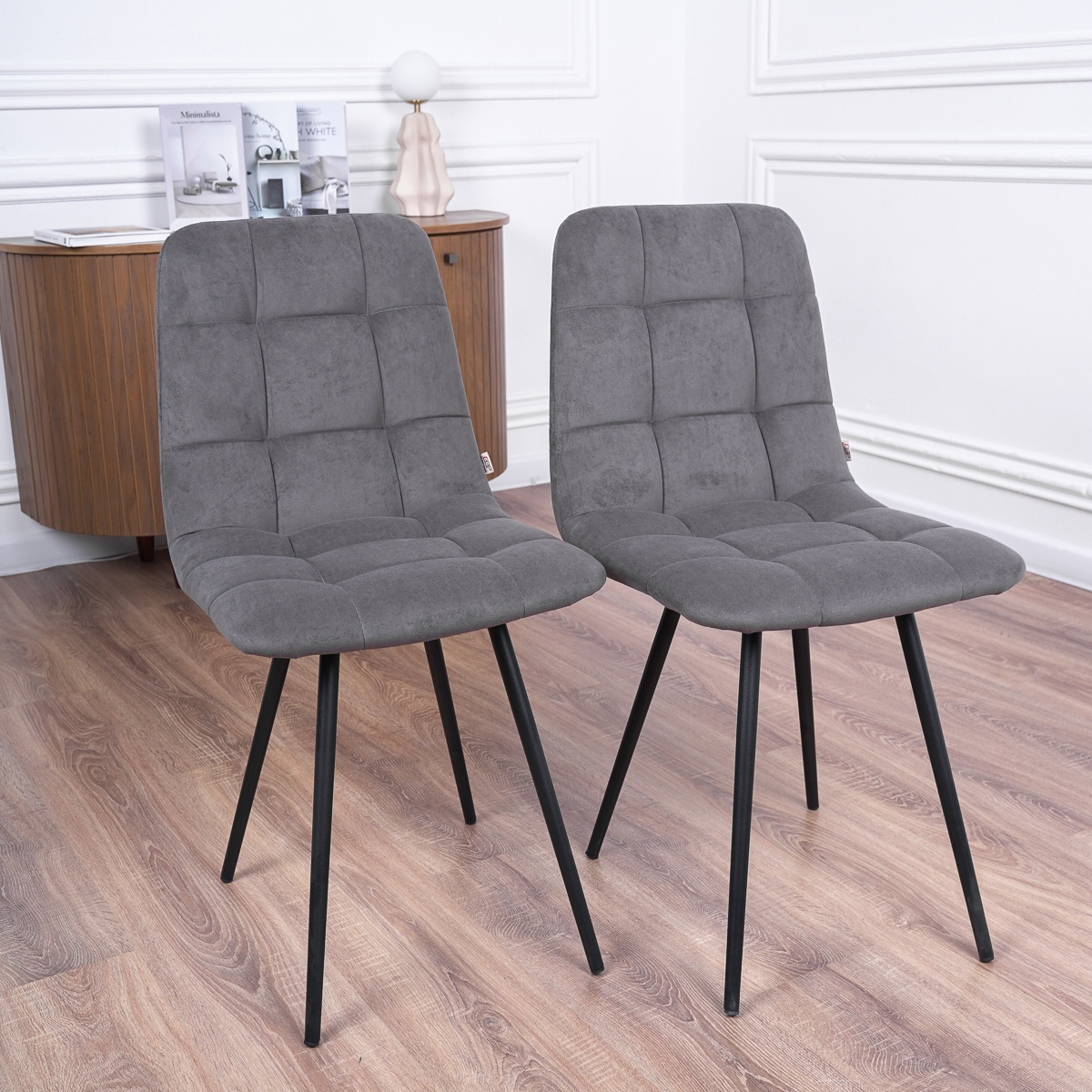 Изображение товара Кухонный стул Frenesie Чили 44x85x41 см велюр 2 шт цвет графит