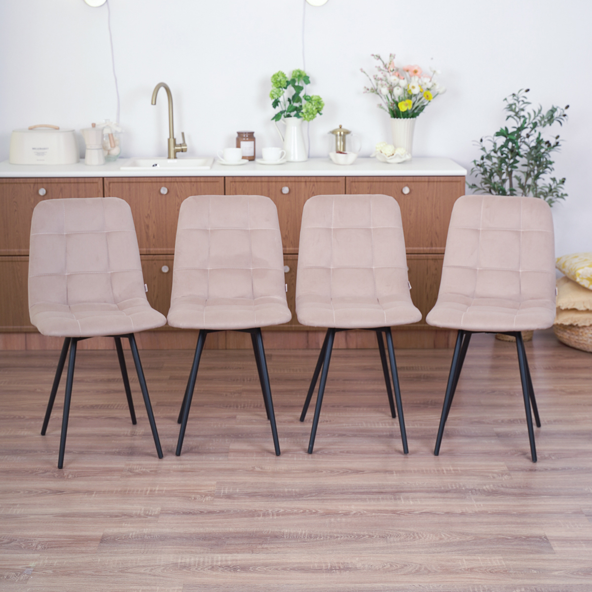 Изображение товара Кухонный стул Frenesie Чили 44x85x41 см велюр комплект 4 штбежевый