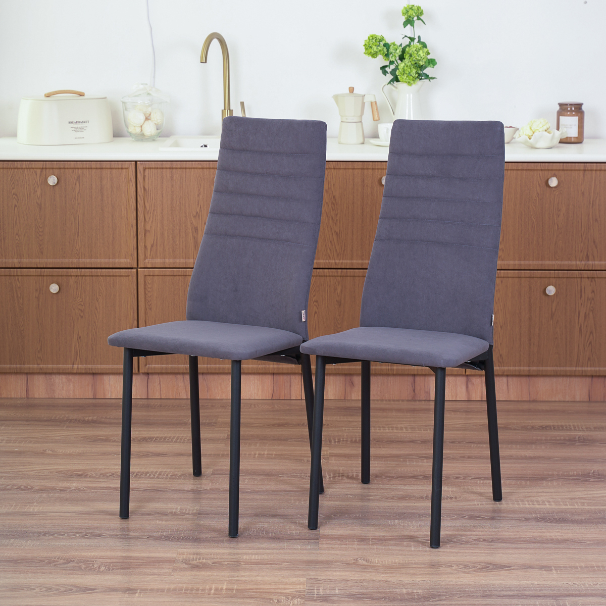 Изображение товара Комплект кухонных стульев Frenesie Леон 2 шт темно-серый велюр Россия