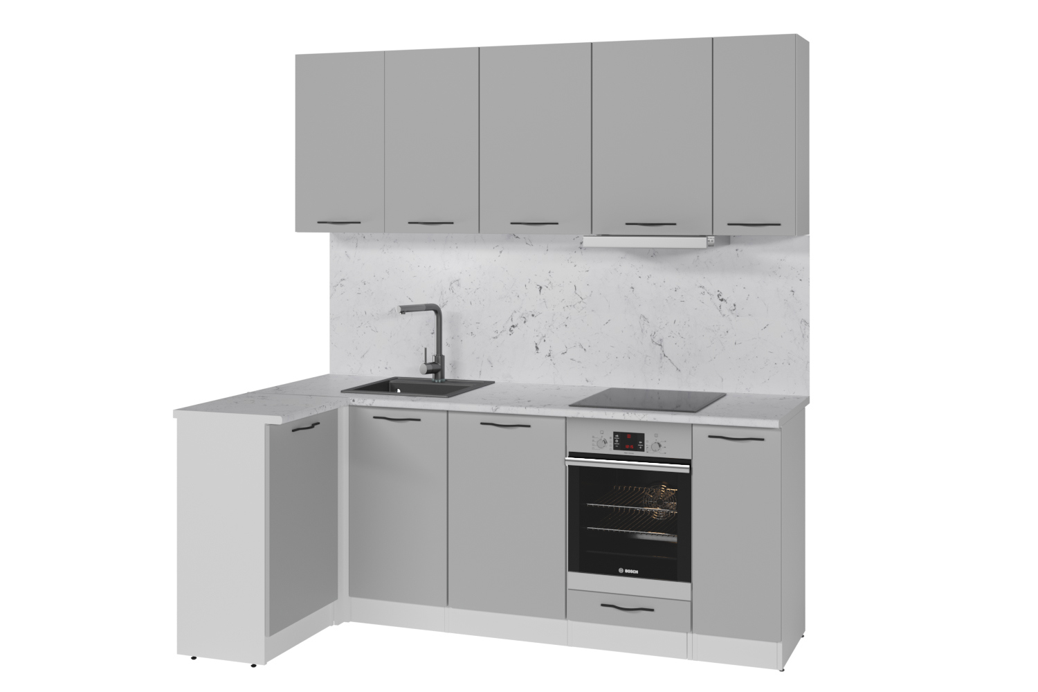 Изображение товара Кухонный гарнитур Gerda Прайм/шелли Шелли прайм 200x217x60 см ЛДСП цвет серый