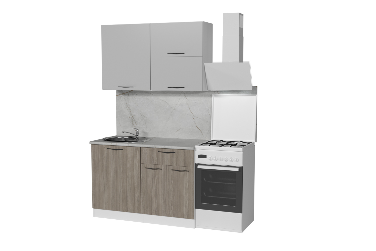 Изображение товара Кухонный гарнитур Gerda Лайт/парма Парма лайт 120x217x60 см ЛДСП цвет декор из дуба