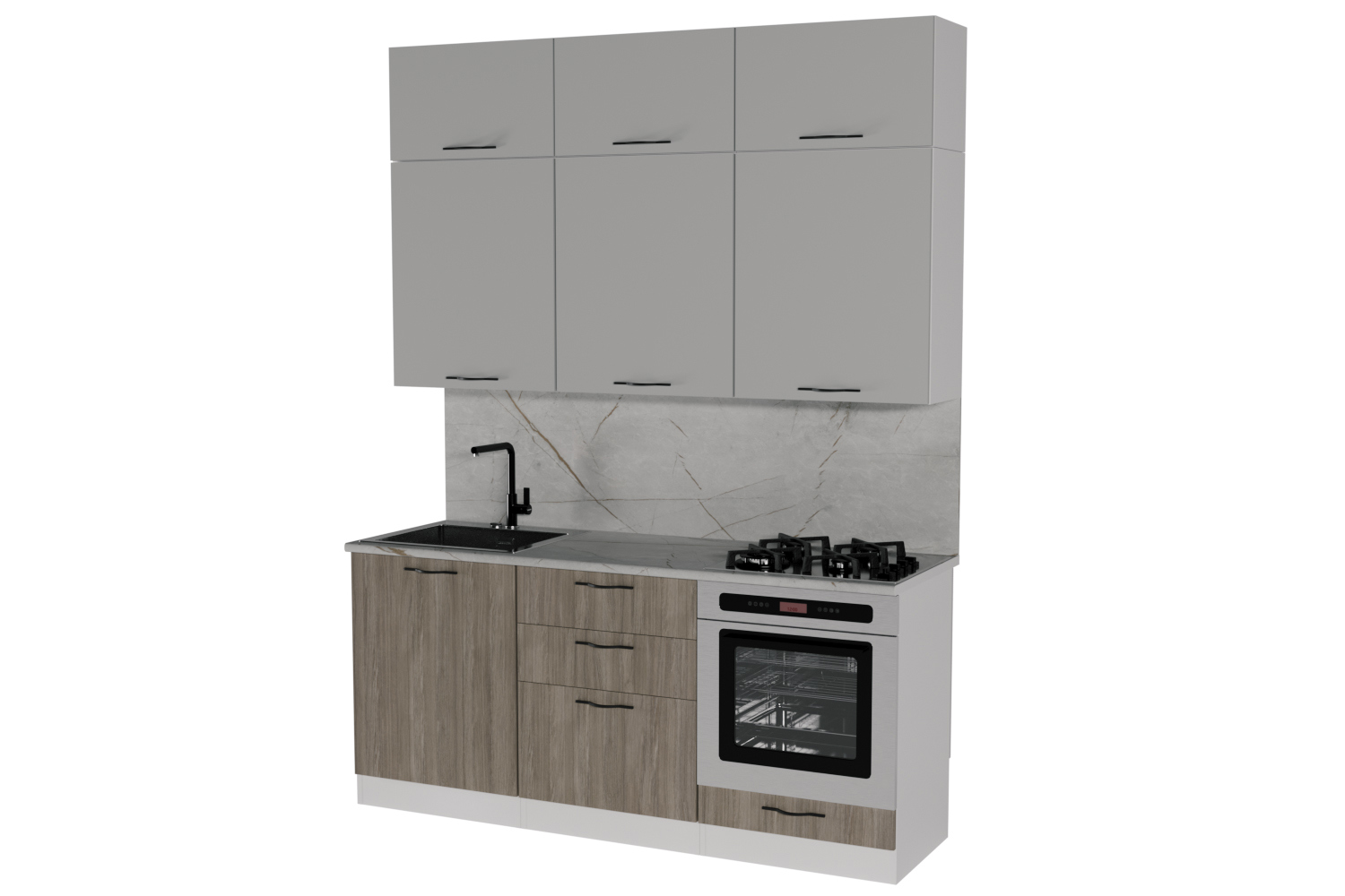 Изображение товара Кухонный гарнитур Gerda Макси/парма Парма макси 180x217x60 см ЛДСП цвет декор из дуба