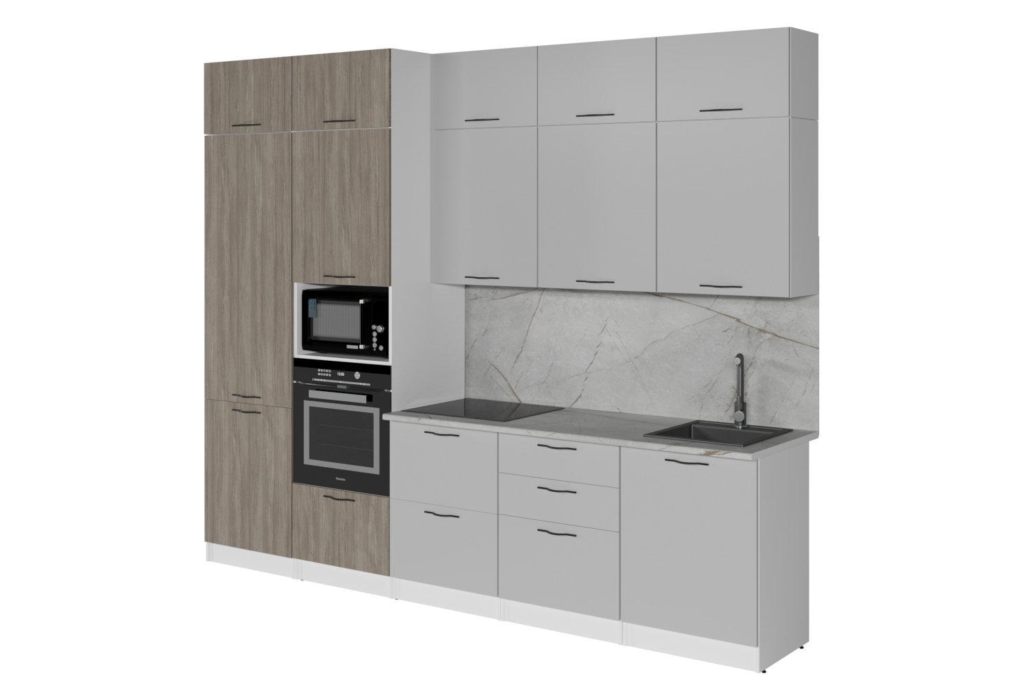 Изображение товара Кухонный гарнитур Gerda Экстра/Парма 300x243 см из ЛДСП с декором дуба