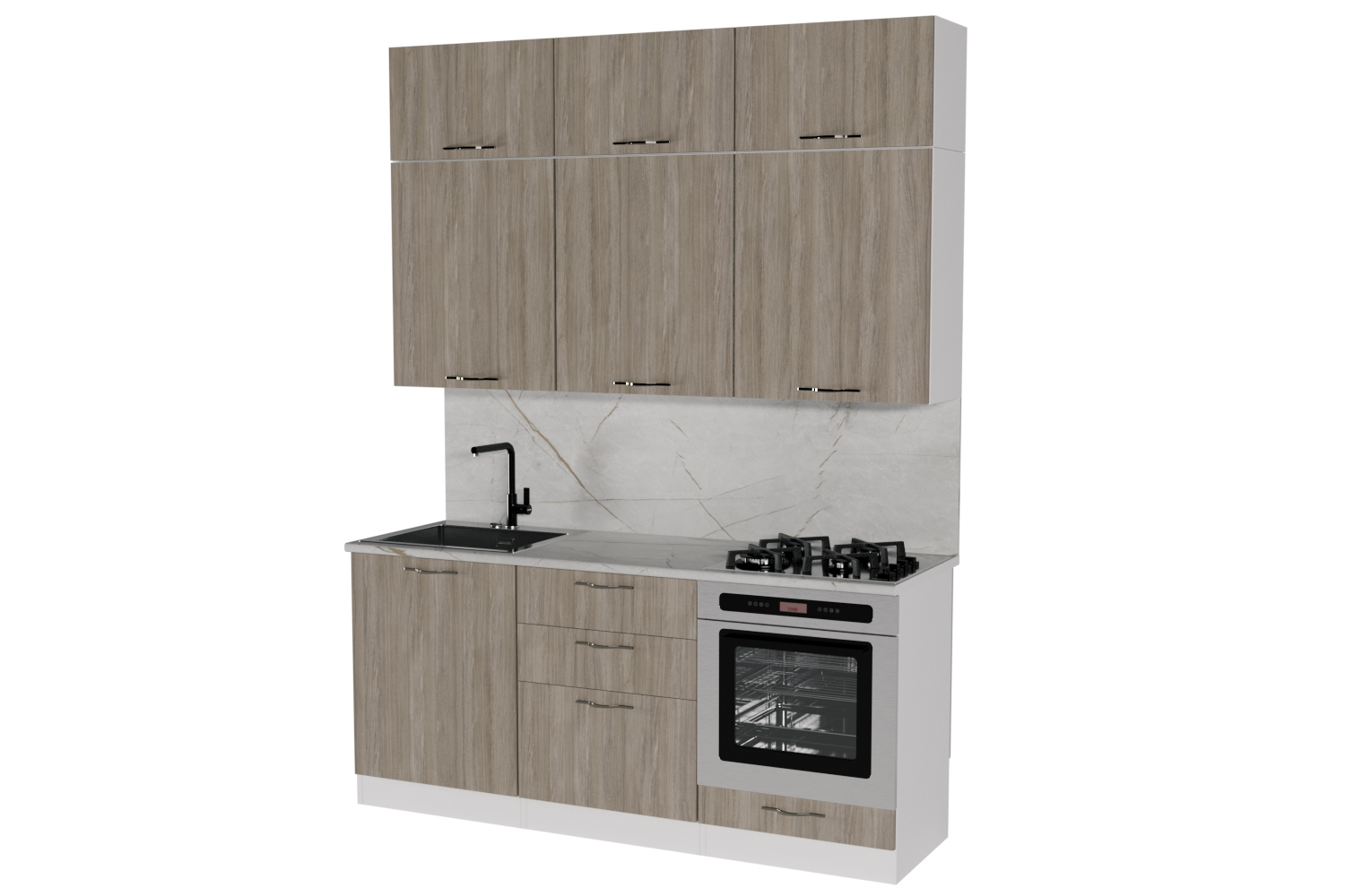 Изображение товара Кухонный гарнитур Gerda Макси/фьюджи Фьюджи макси 180x217x60 см ЛДСП цвет декор из дуба