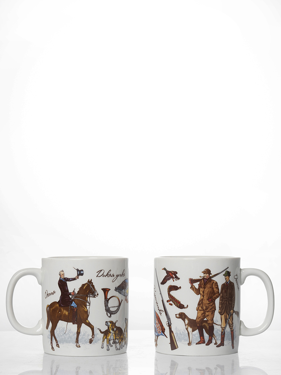 Изображение товара фирменная фарфоровая кружка 300 мл набор 2 шт охотничьи сюжеты Россия