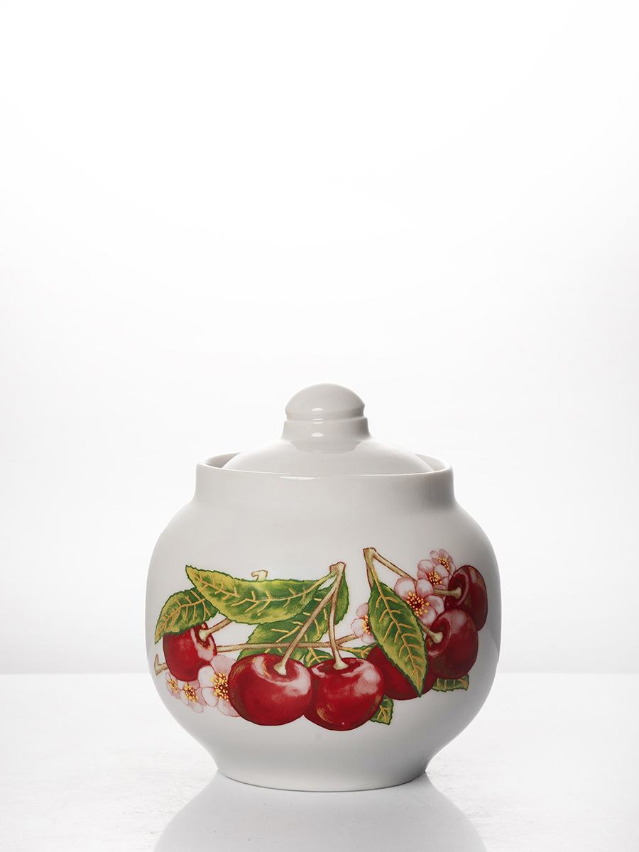 Изображение товара Фарфоровая сахарница 600 мл Дулёво с крышкой в белом цвете