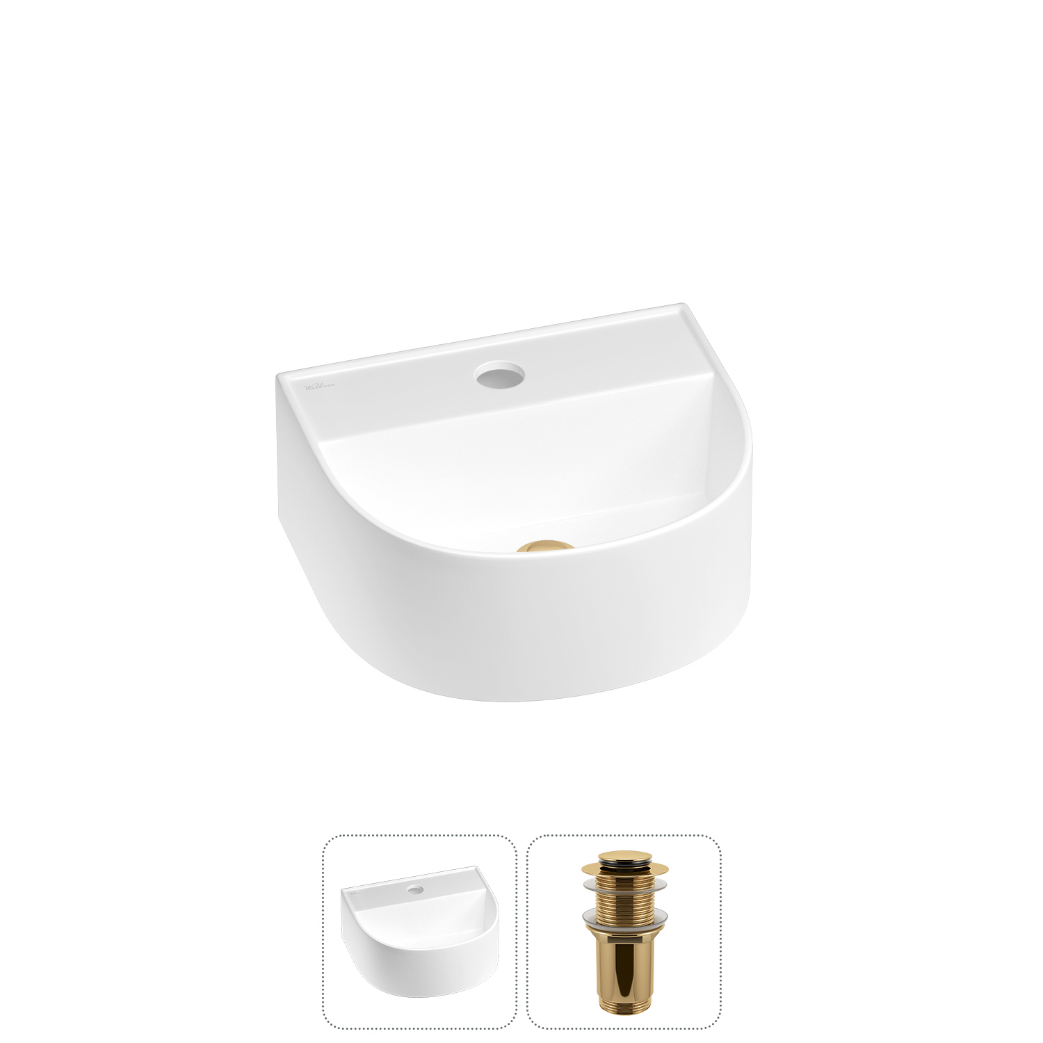 Изображение товара Мини раковина Wellsee WC Area 32 См с донным клапаном для ванной комнаты