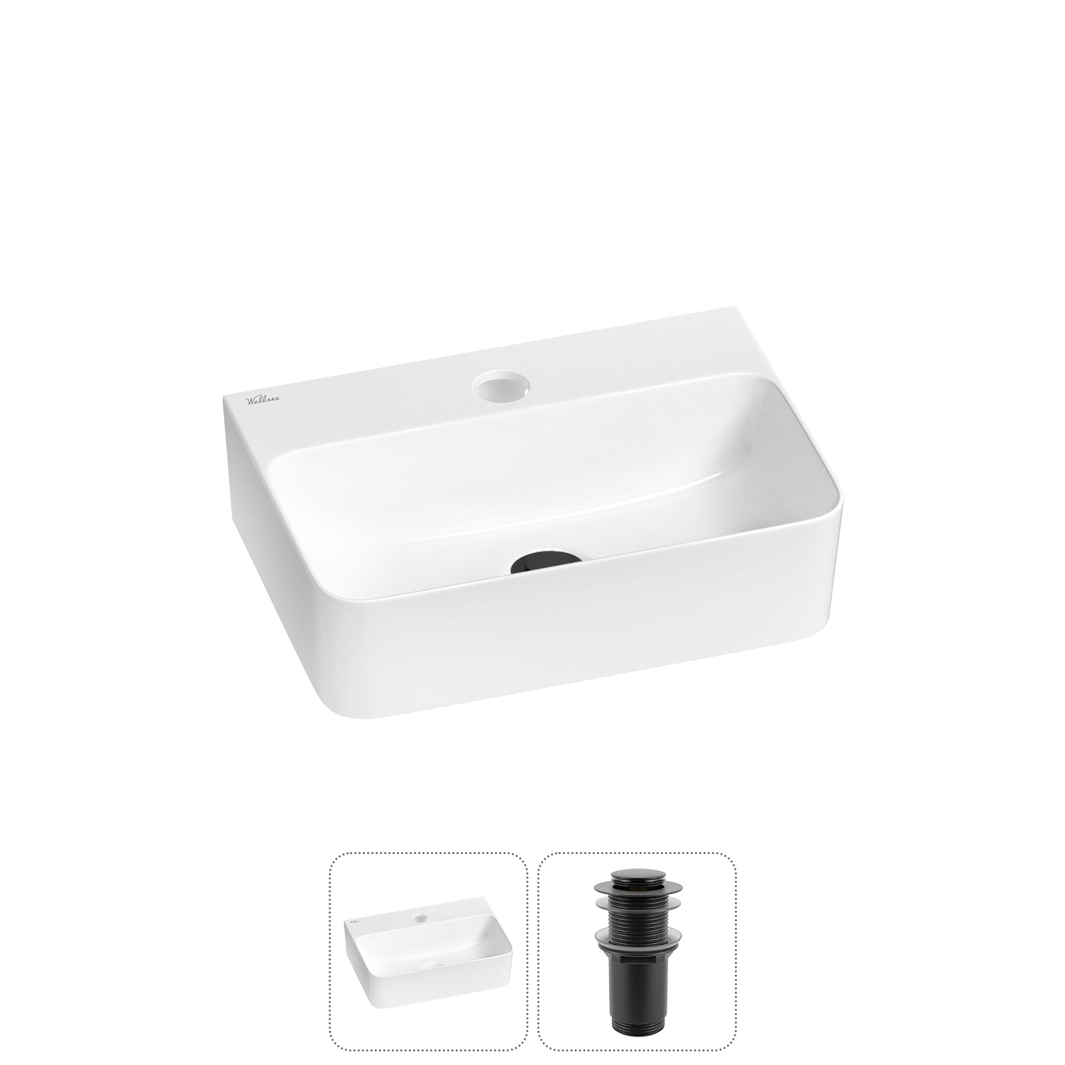 Изображение товара Стилизованная раковина Wellsee WC Area 37см с донным клапаном