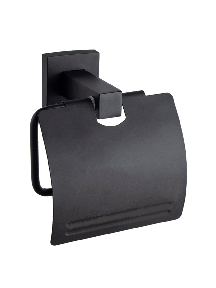 Изображение товара Держатель туалетной бумаги навесной Квадро черный металл