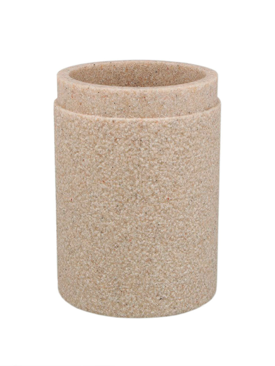 Изображение товара Стакан для щеток Дюна из полирезина бежевый практичный аксессуар для ванной