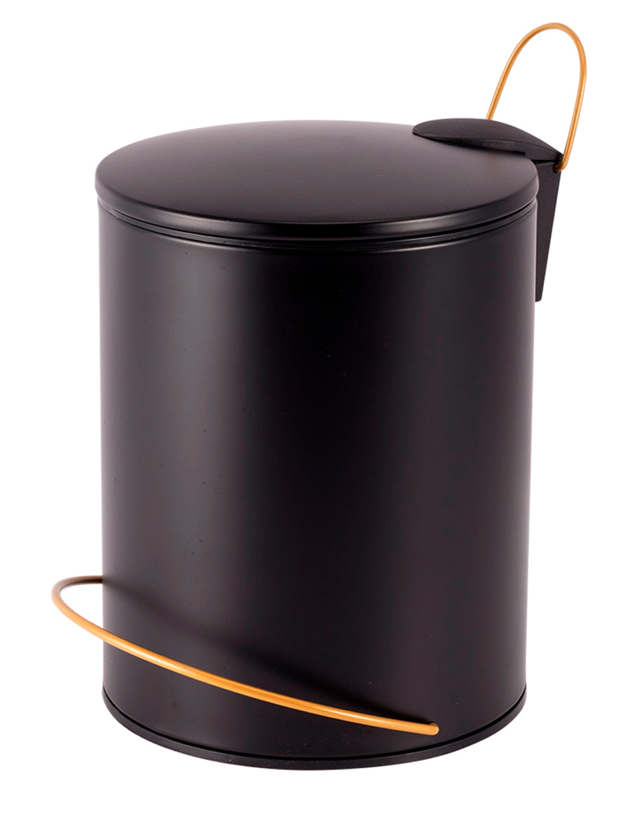 Изображение товара Бак для мусора блэк 5 литров черный/золотой металл
