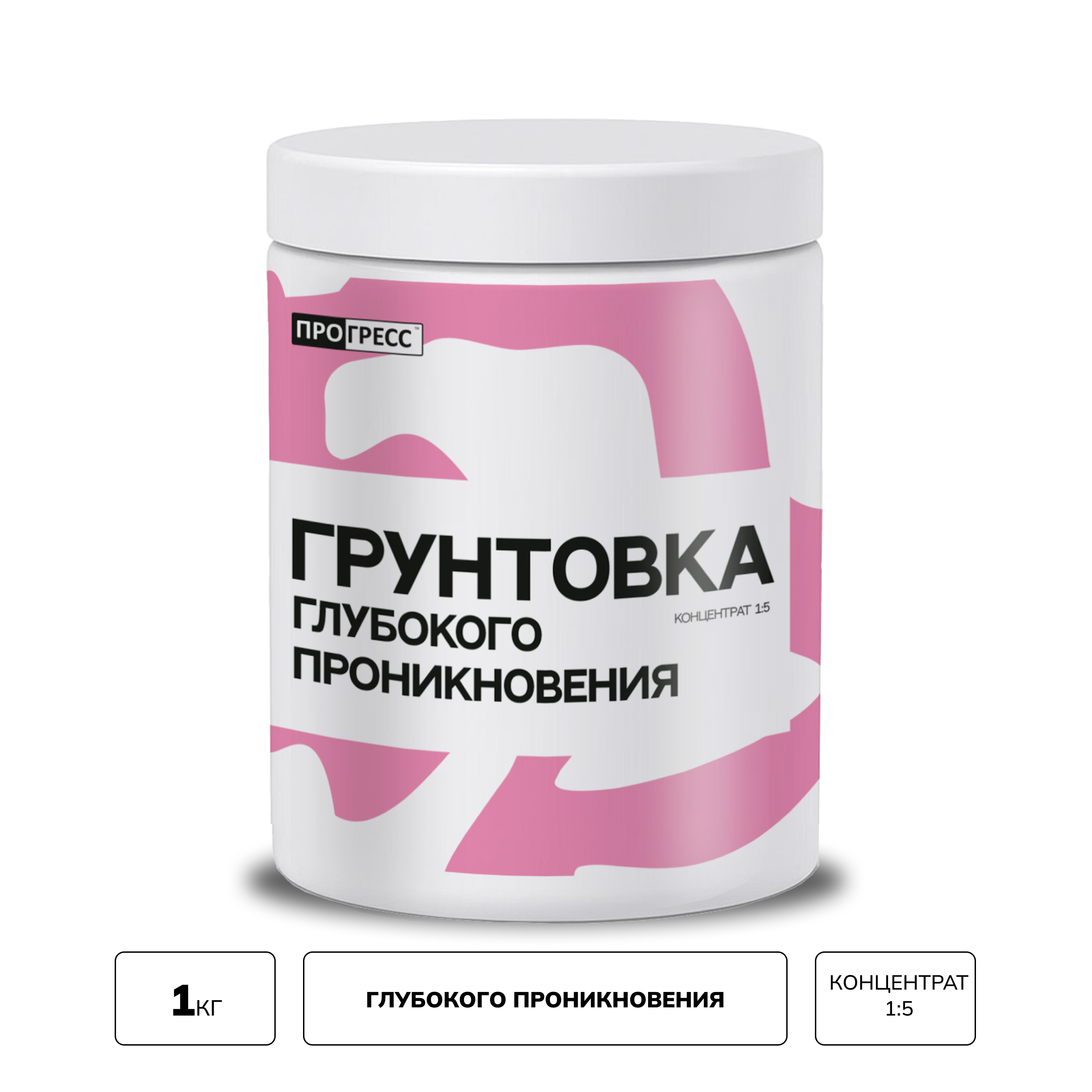 Изображение товара Акриловая грунтовка глубокого проникновения концентрат Прогресс прозрачный 1л