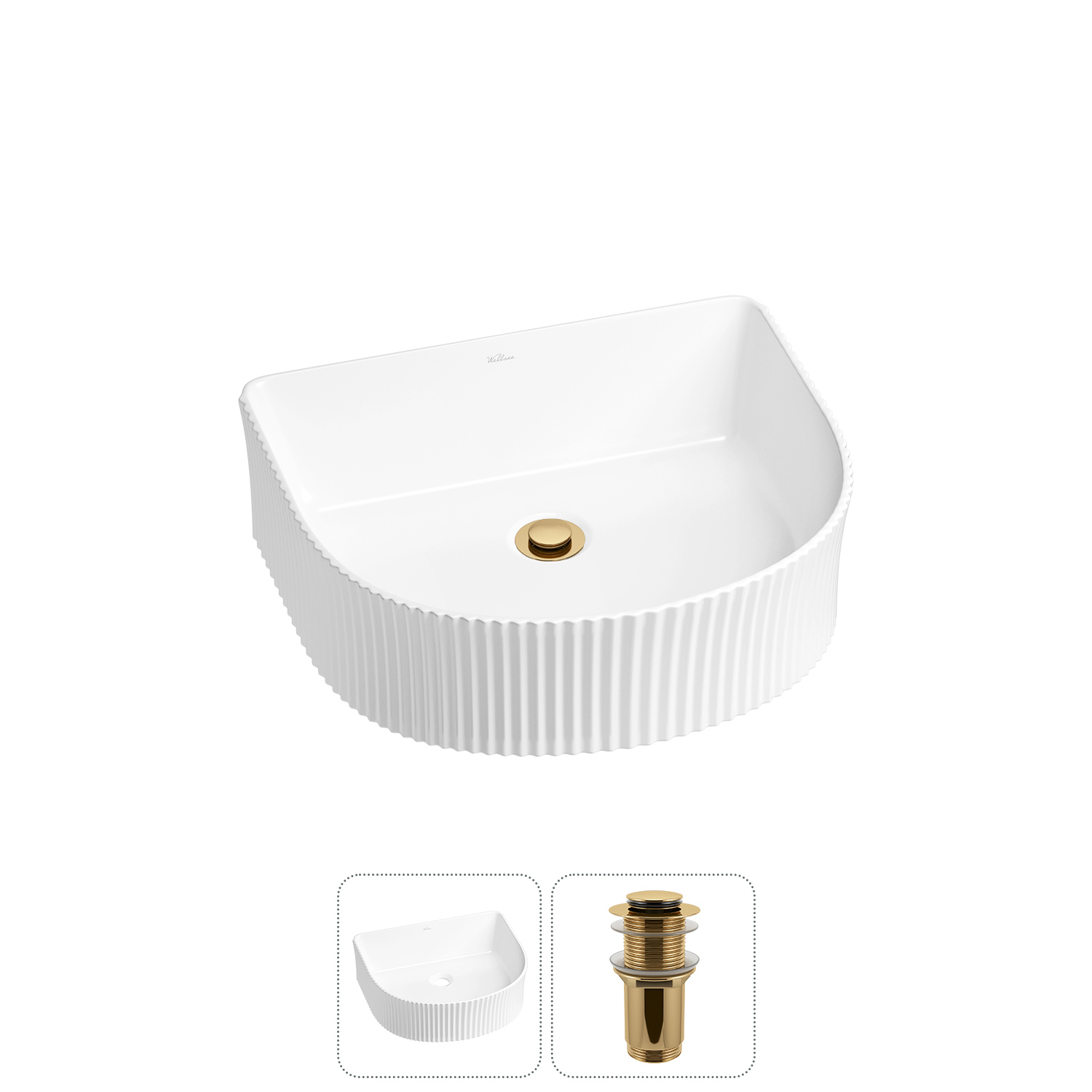 Изображение товара Раковина Wellsee festive fox 20213388R 40см белая с донным клапаном