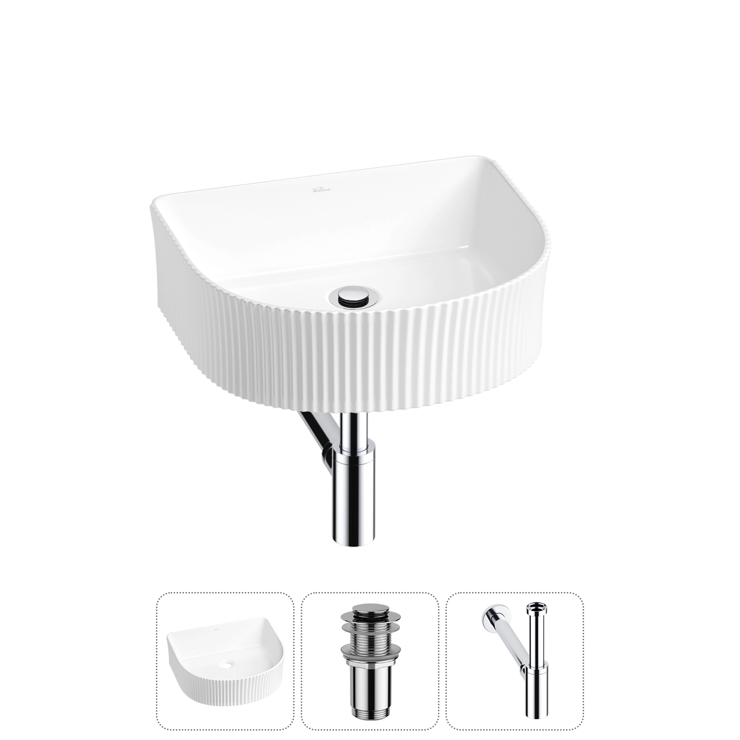 Изображение товара Раковина Wellsee festive fox 20213390R 40см белый глянцевый комплект