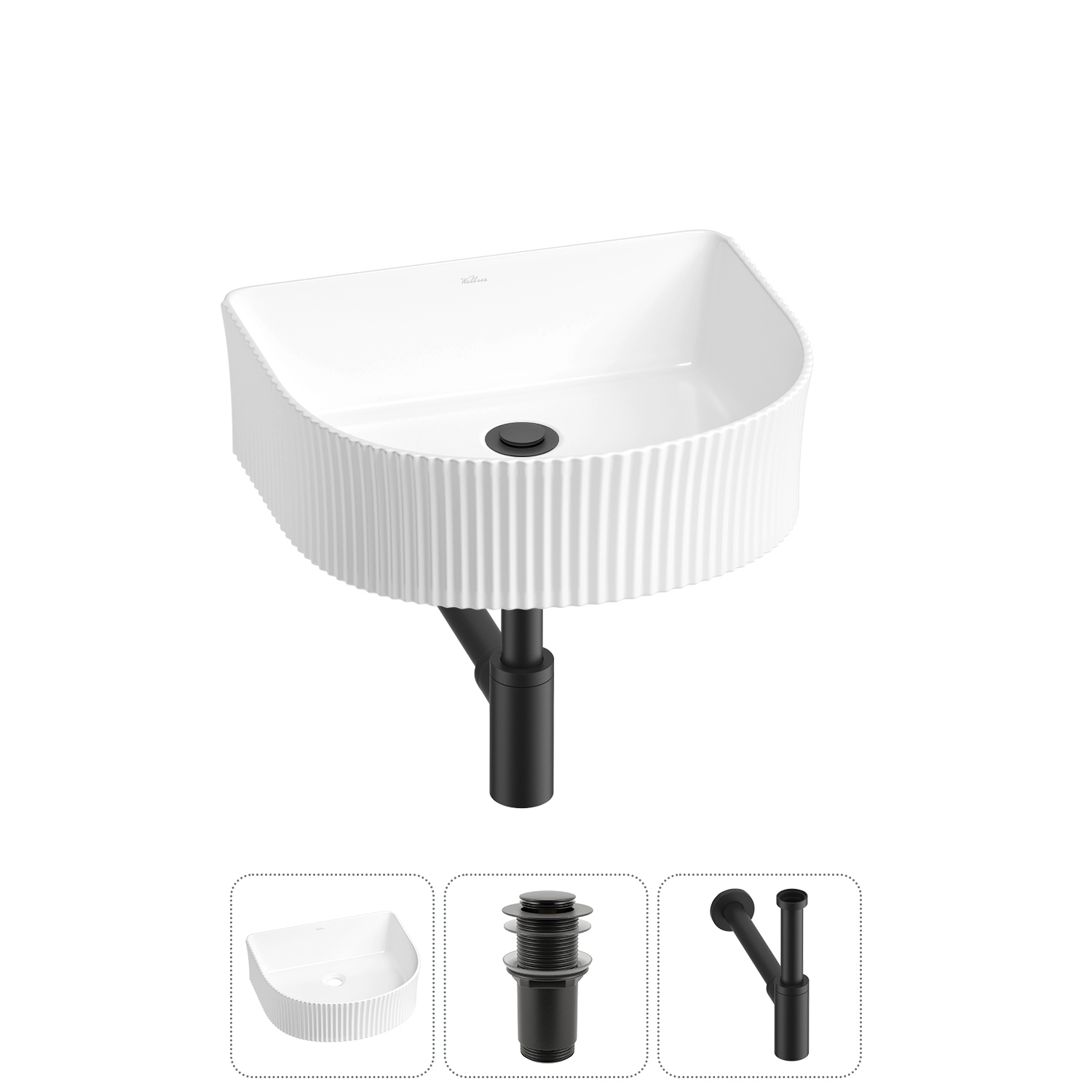 Изображение товара Раковина Wellsee festove fox 40см 3 в 1 с сифоном и клапаном Польша