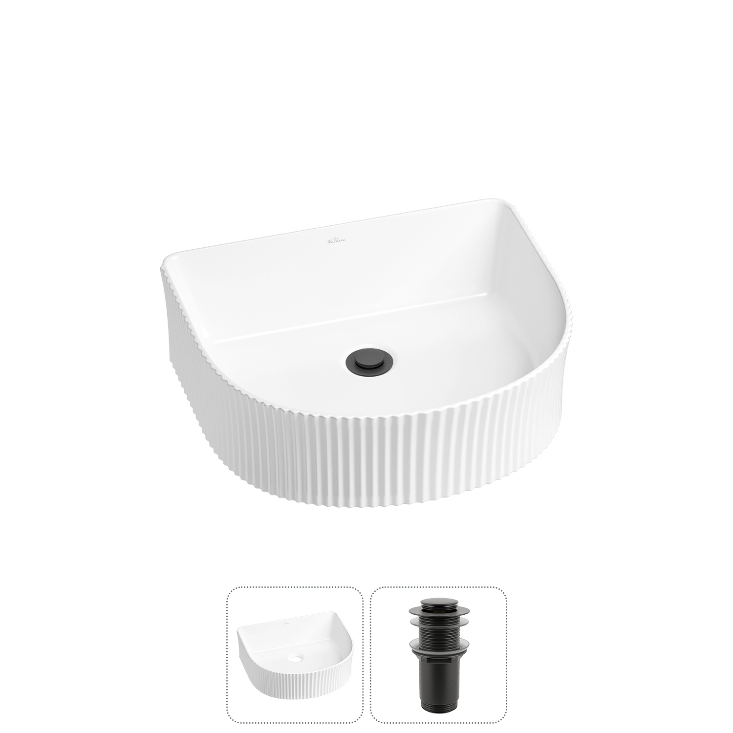 Изображение товара Раковина Wellsee Festive Fox 45 см 2 в 1 глянцевая белая Польше