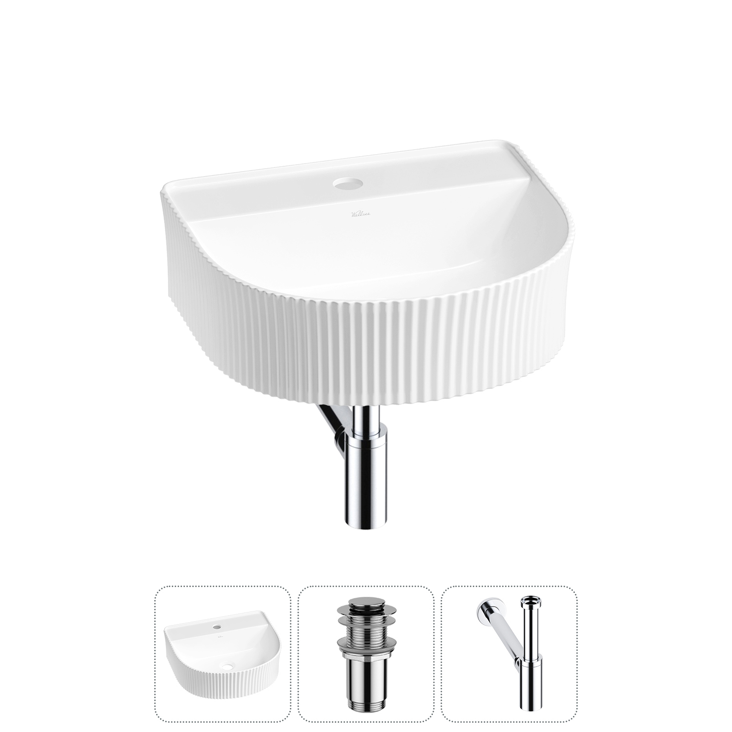 Изображение товара Раковина Wellsee festive fox 20213422R 40см цвет раковина 3 в 1: д/к, сифон