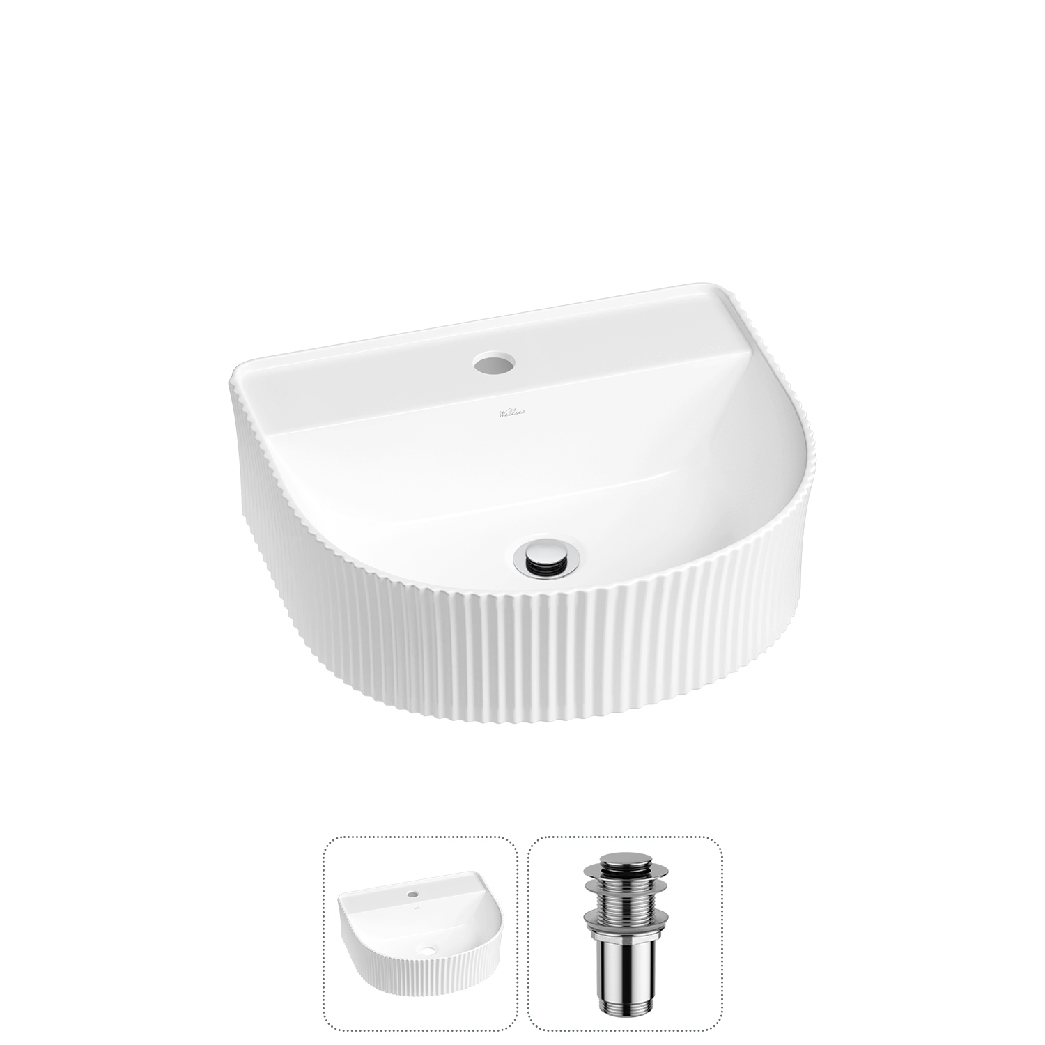 Изображение товара Раковина Wellsee Festive Fox 45 см белая накладная керамическая