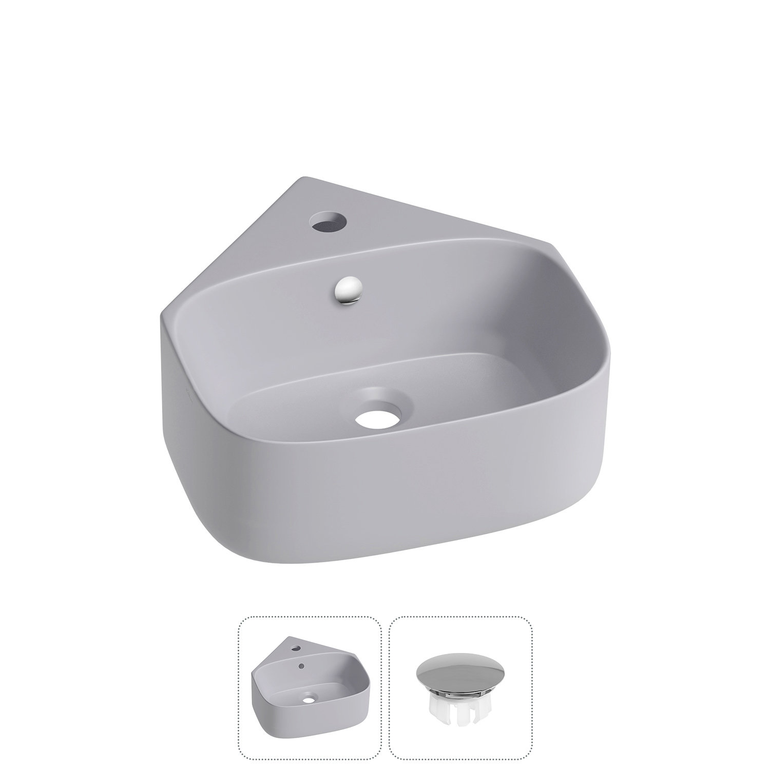 Изображение товара Раковина мини Wellsee WC Area 39см с заглушкой на перелив 30180601R