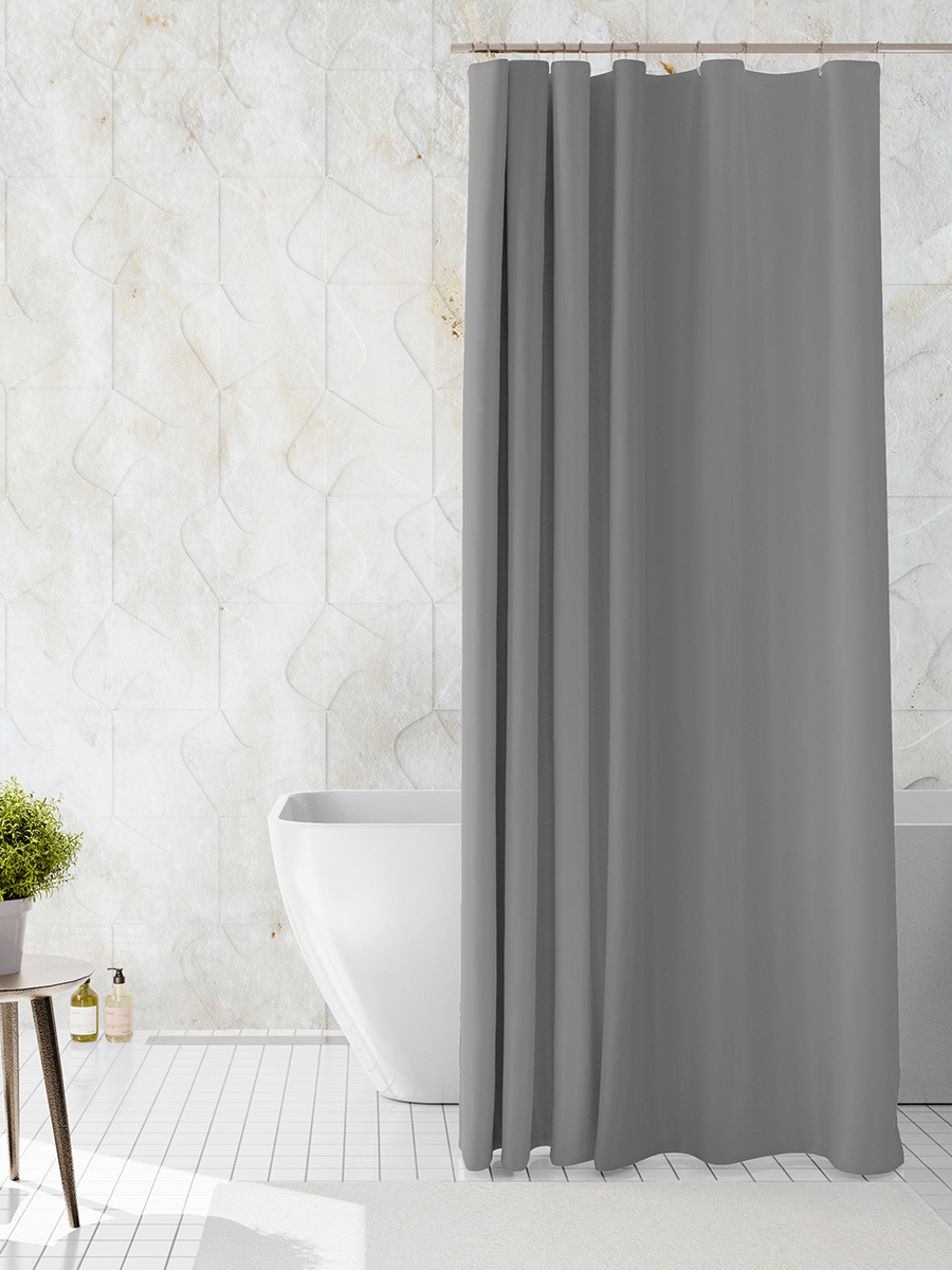 Изображение товара Штора для ванной Delphinium Эва 180x200 см PEVA цвет серый