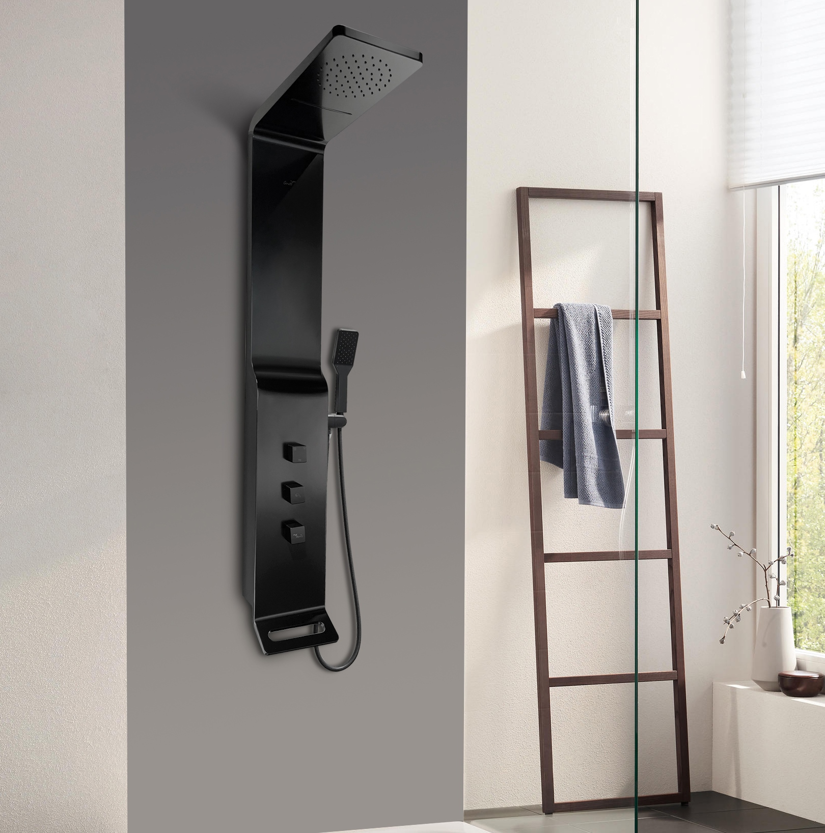 Изображение товара Душевая панель Ceruttispa Sella CT8989 черная без гидромассажа