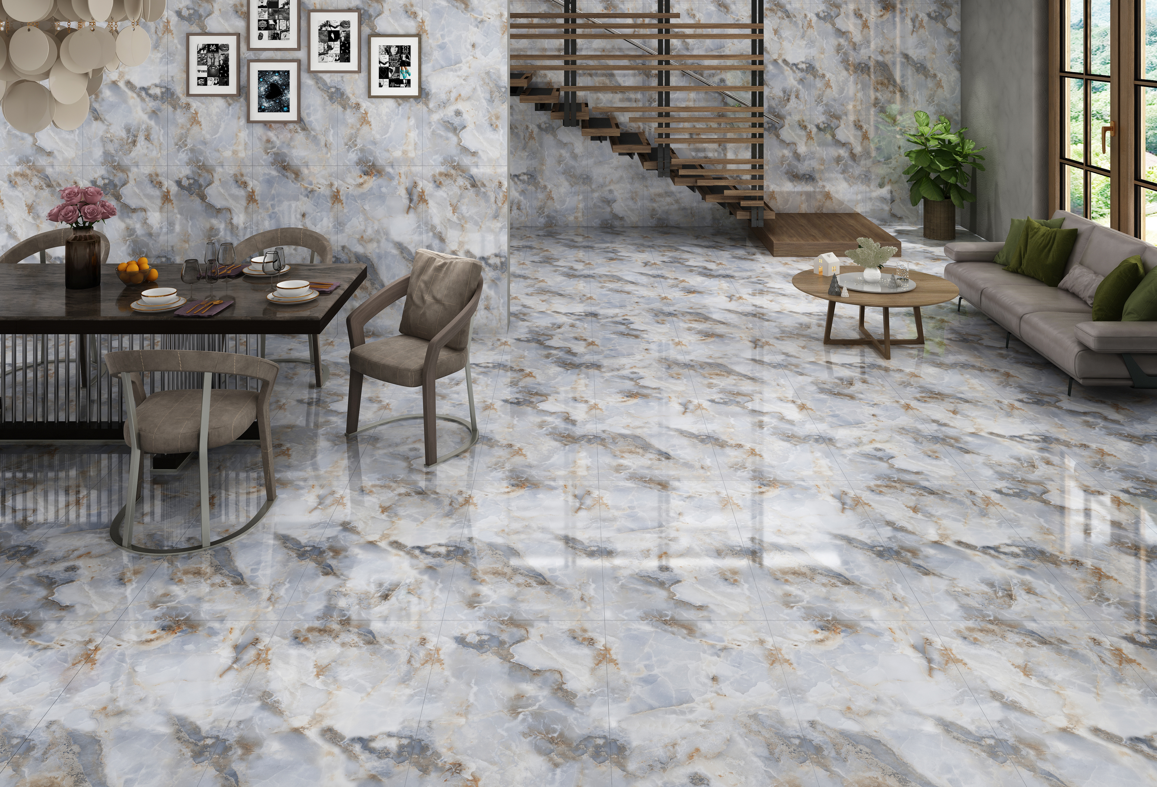 Изображение товара Керамогранит Do&po Lagoon 60x120 синий пол и стена интерьерный