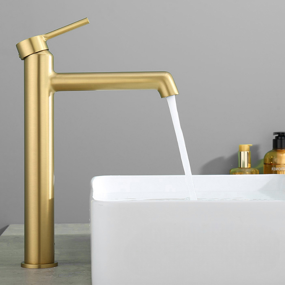 Изображение товара Смеситель для раковины Soul of Calypso CS1520-3 однорычажный высокий цвет сатин золотой