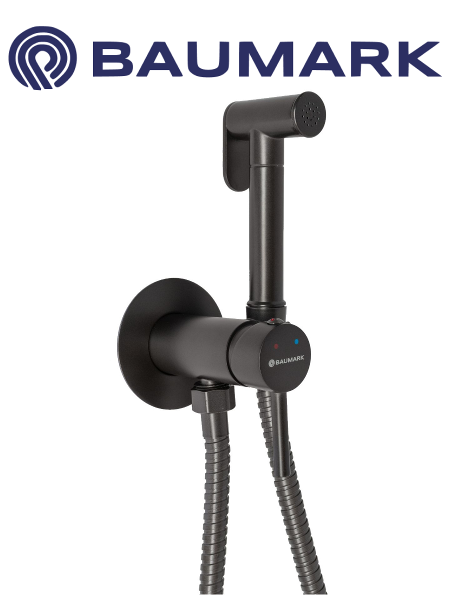 Изображение товара Гигиенический душ Baumark BM1218 Графит латунь 100 см шланг надежный
