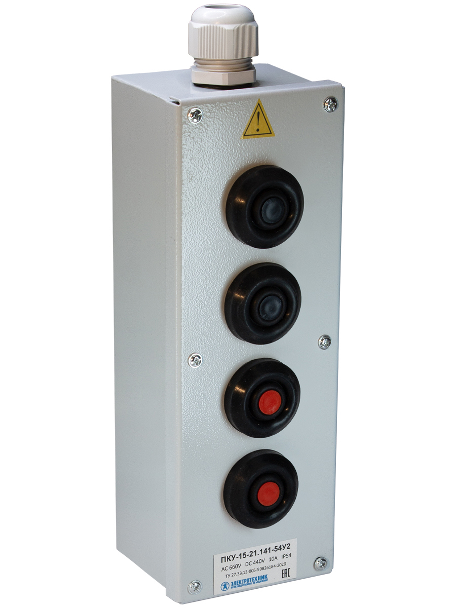 Изображение товара Пост управления Электротехник ПКУ-15-21.141-54У2K черный/черный/красный/красный