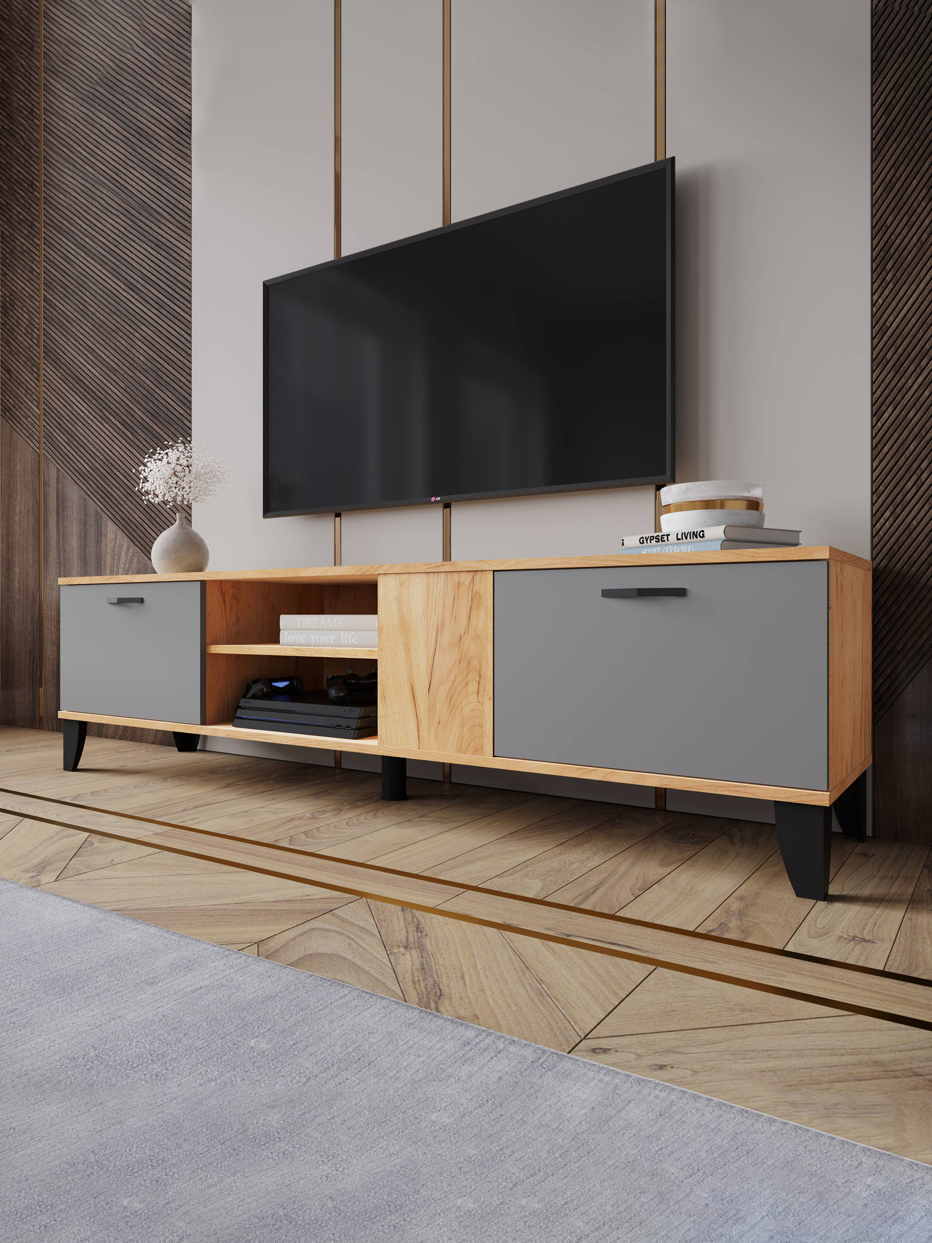 Изображение товара Тумба под телевизор Micon УТ-00154710 170х45х38.3 см ЛДСП современная Россия