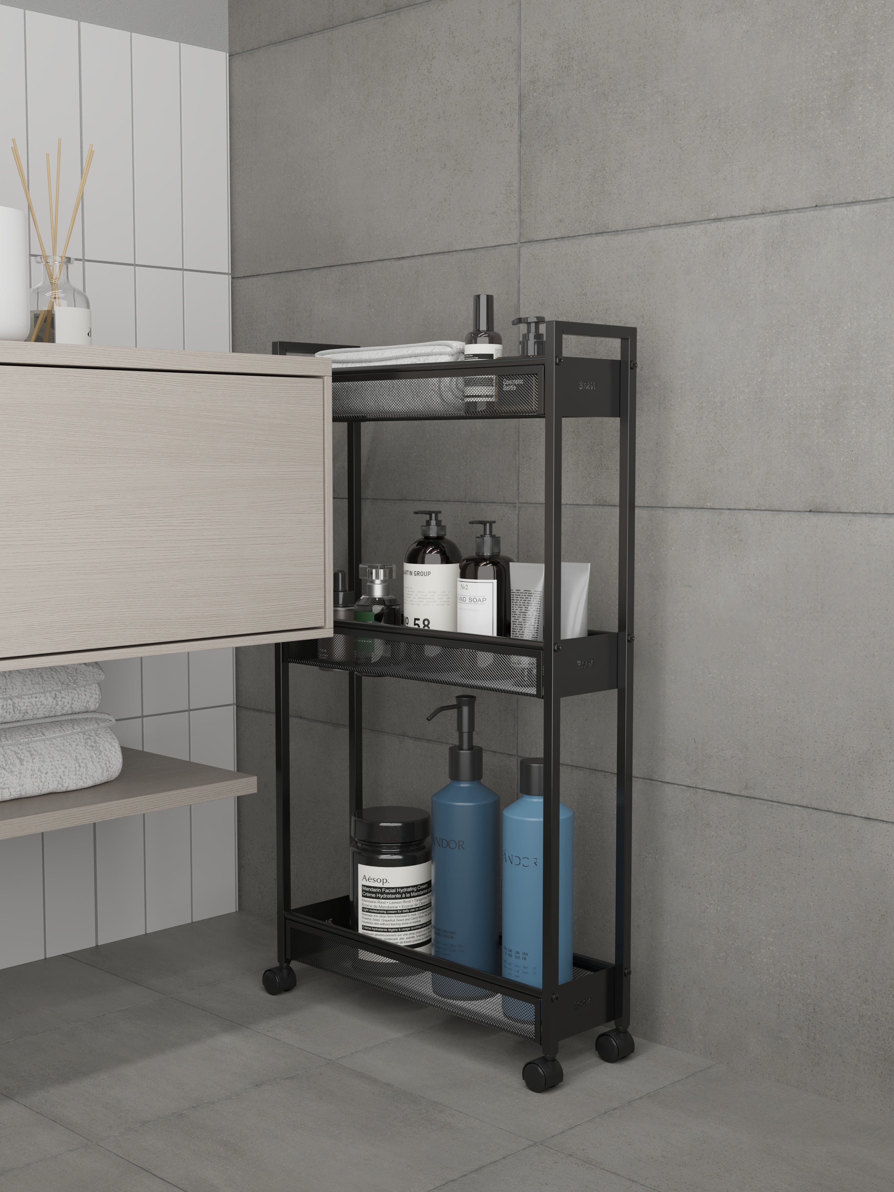 Изображение товара Стеллаж металлический Вишера 44x79x13.5 см для дома и офиса черный