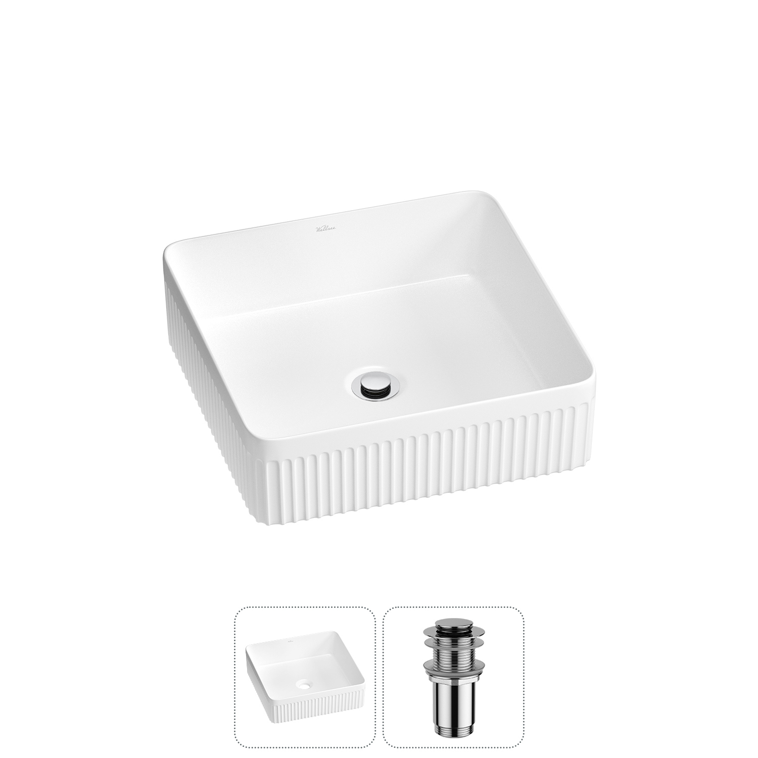 Изображение товара Раковина Wellsee Festive Fox 2.0 36×36 см 2 в 1 д/к