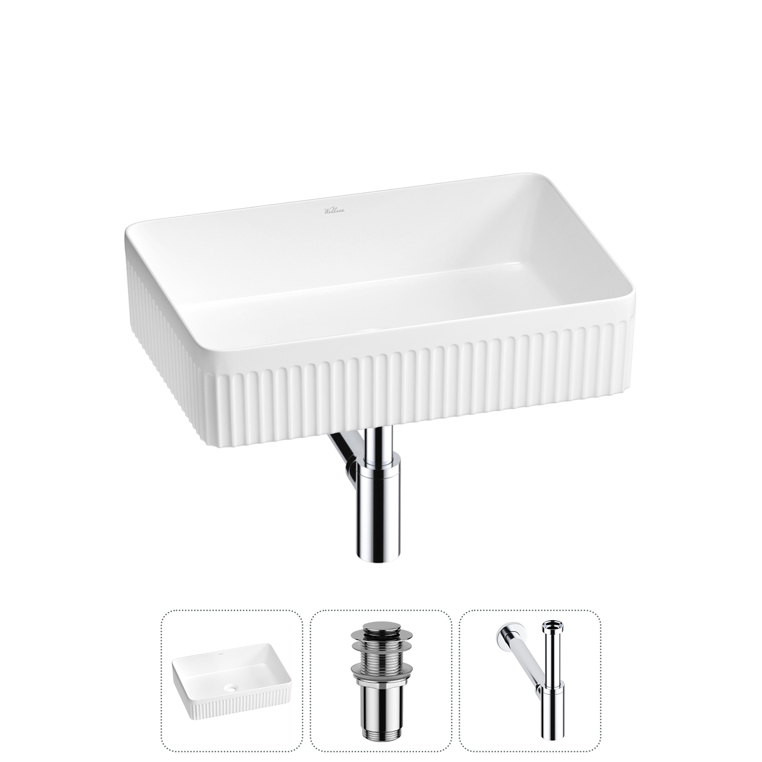 Изображение товара Раковина Wellsee Festive Fox 2.0 20213518R 50см с сифоном и донным клапаном