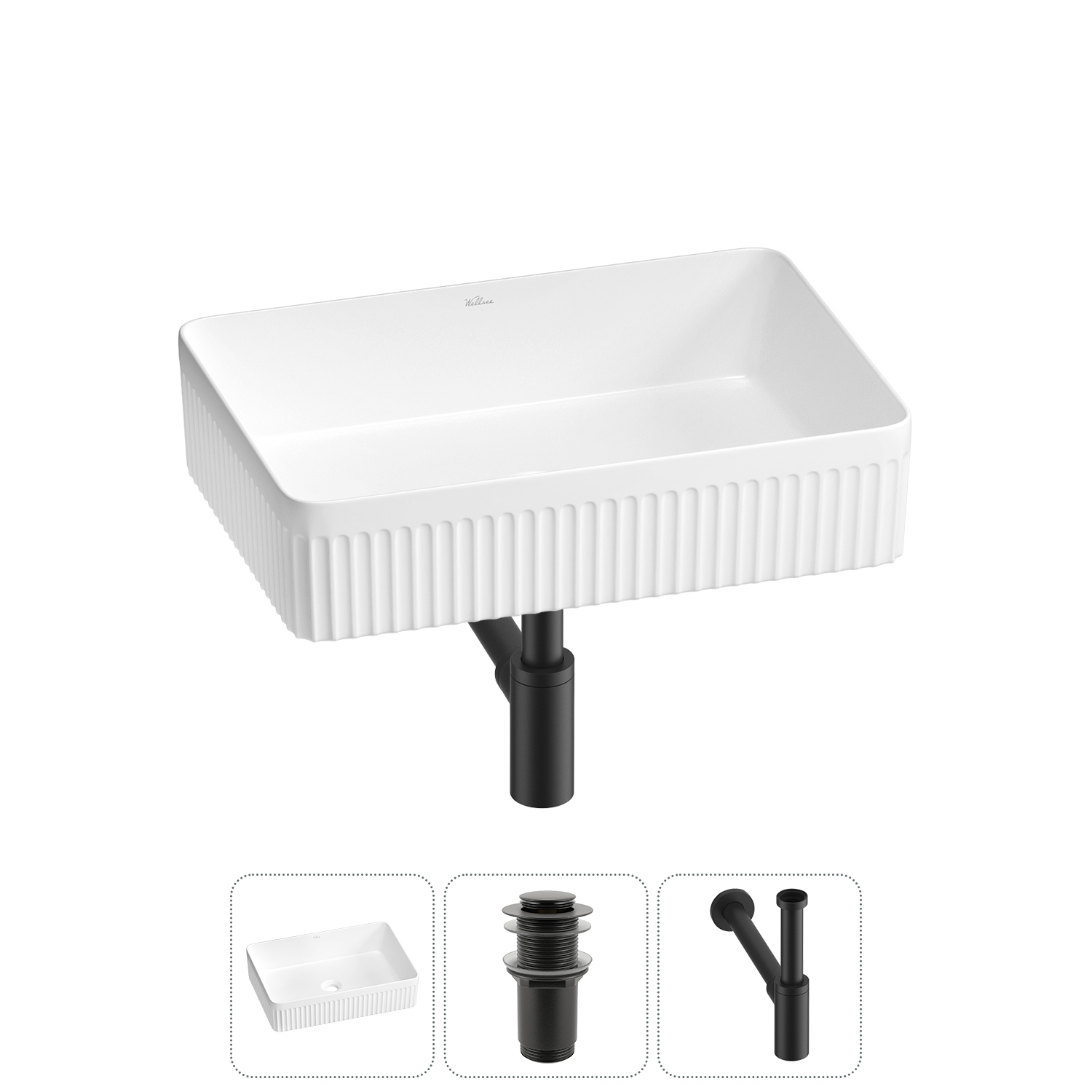 Изображение товара Раковина Wellsee Festive Fox 2.0 20213519R 50см белая комплект