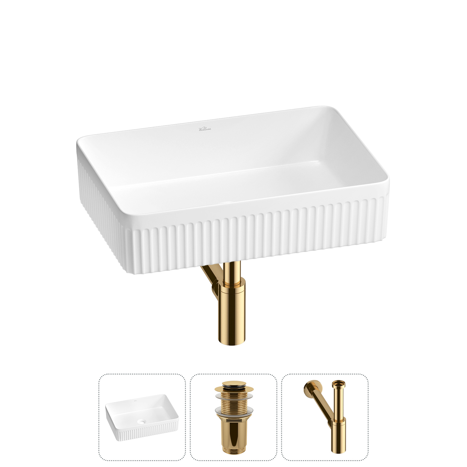 Изображение товара Раковина Wellsee Festive Fox 2.0 50см с сифоном и донным клапаном