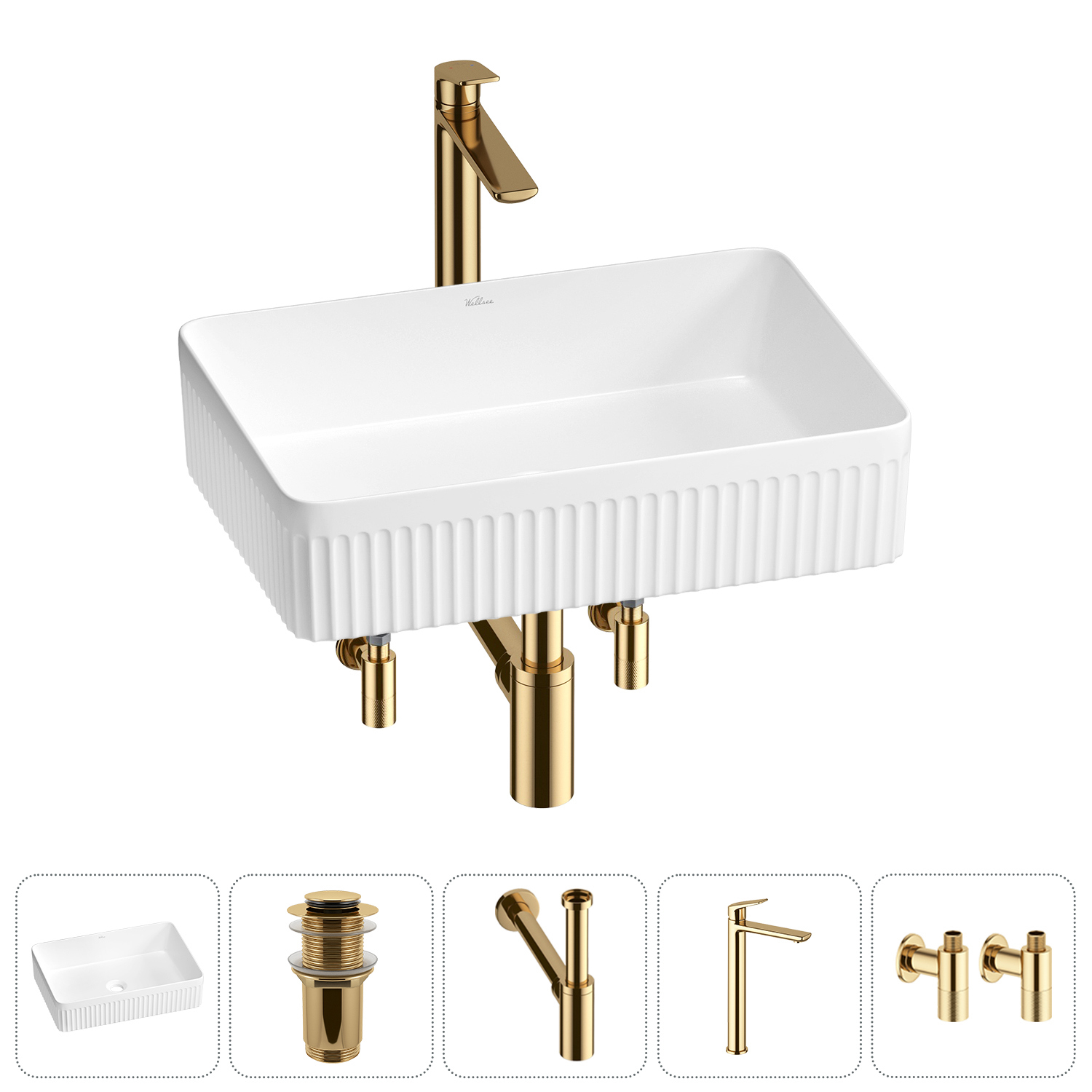 Изображение товара Раковина Wellsee festive fox 2.0 50 см с комплектом аксессуаров