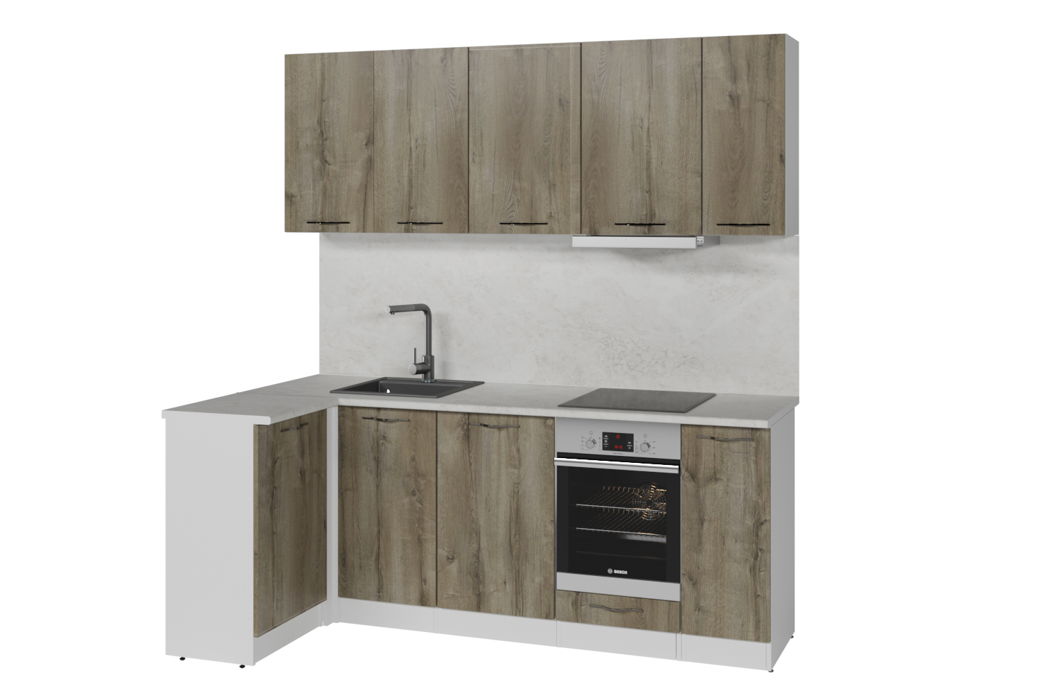 Изображение товара Кухонный гарнитур Альта Прайм 200x217 см с декором из дуба