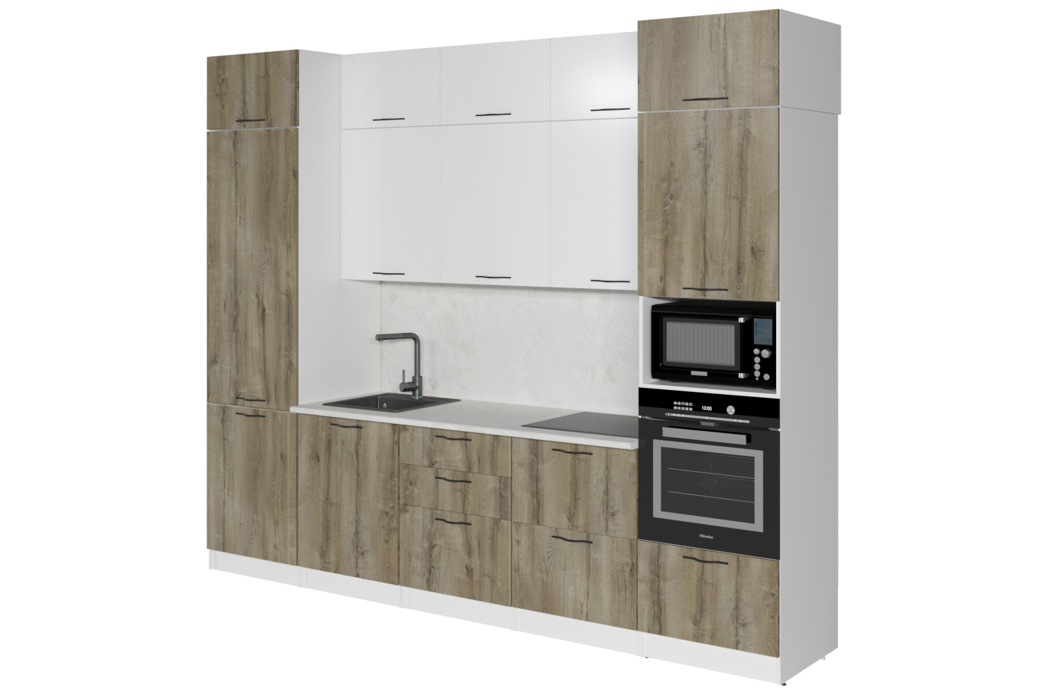 Изображение товара Кухонный гарнитур Экстра/альта Gerda Альта экстра 300x243x60 см ЛДСП цвет декор из дуба