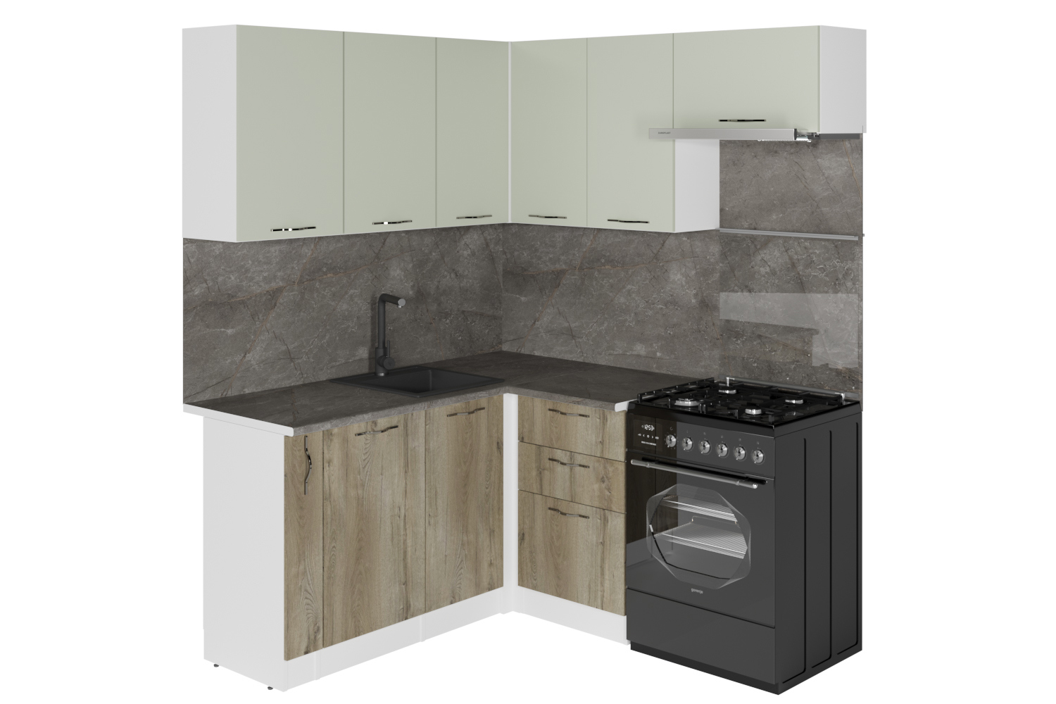 Изображение товара Кухонный гарнитур Мега прайм Анхель из ЛДСП декор из дуба 160х217 см