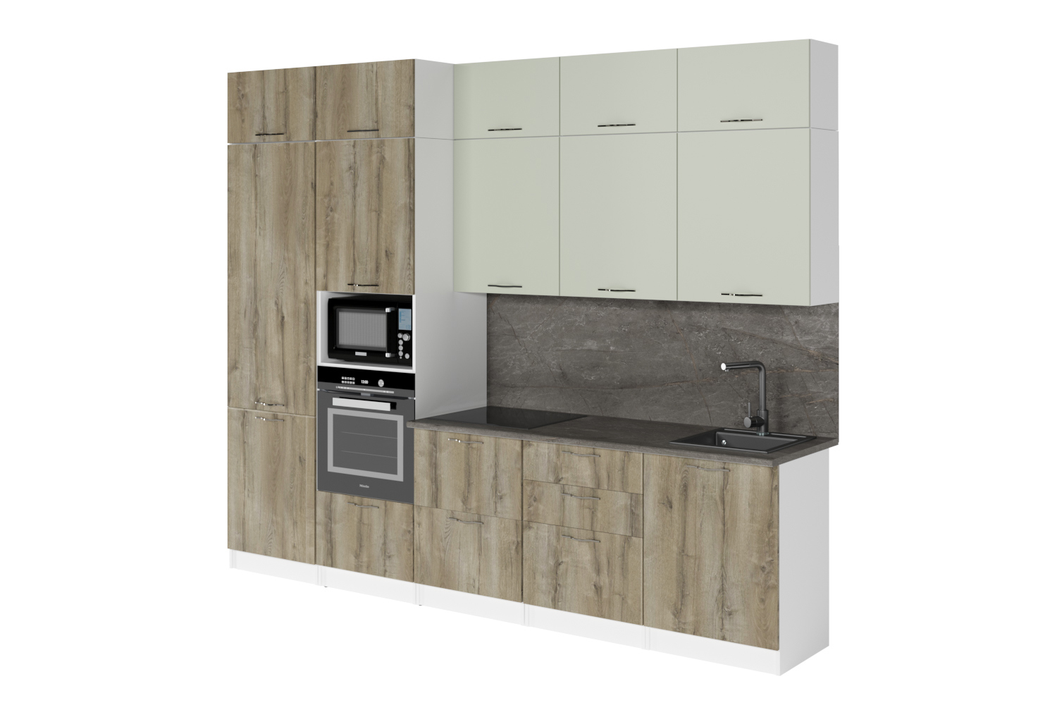 Изображение товара Кухонный гарнитур Экстра/Анхель Gerda 300x250 см с декором из дуба