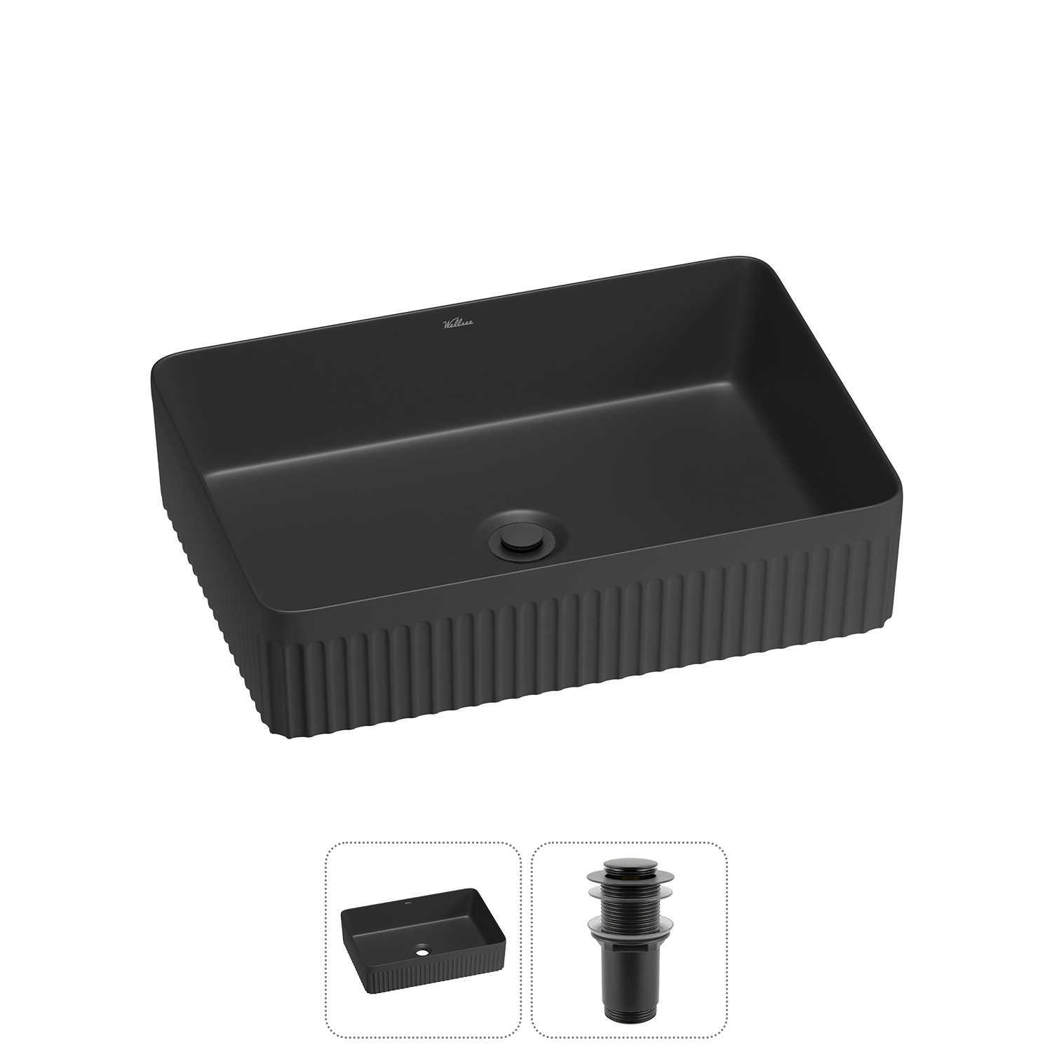 Изображение товара Раковина Wellsee festive fox 2.0 50 см черный матовый керамика дизайн