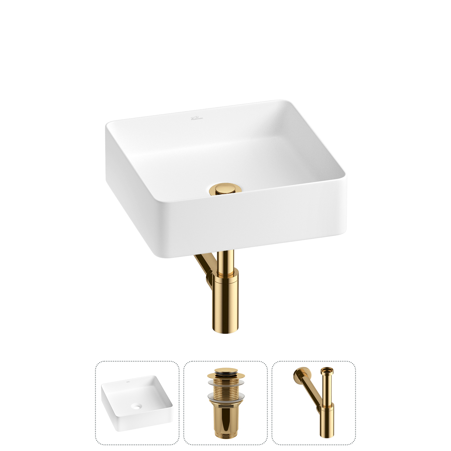 Изображение товара Раковина Wellsee Freedom 2.0 30см 3 в 1 с сифоном и донным клапаном