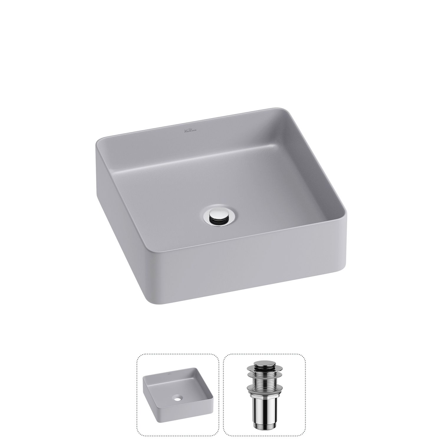 Изображение товара Раковина Wellsee Freedom 2.0 30 см из RefCeram® с донным клапаном