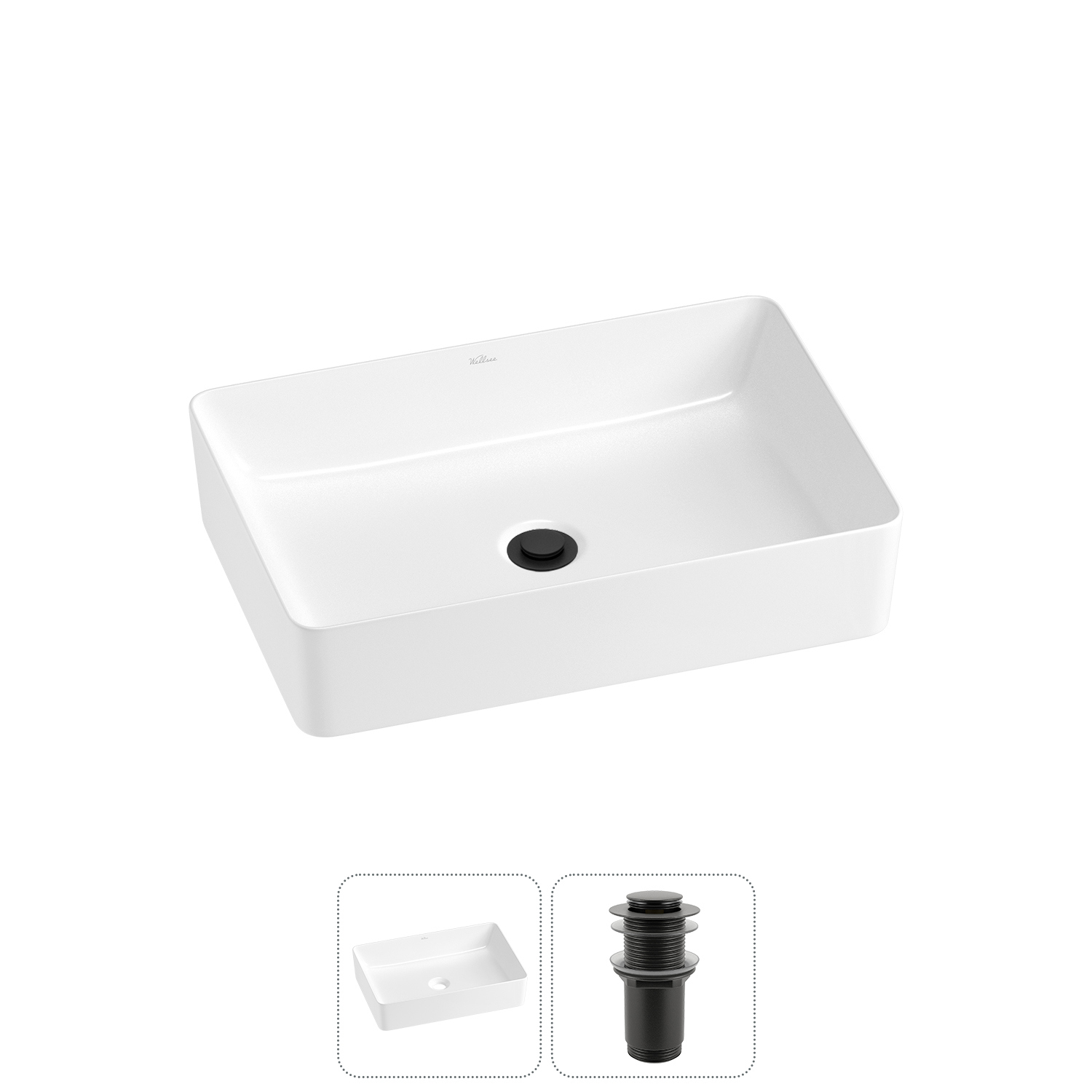 Изображение товара Раковина Wellsee freedom 2.0 20214440R 50см белая керамическая накладная