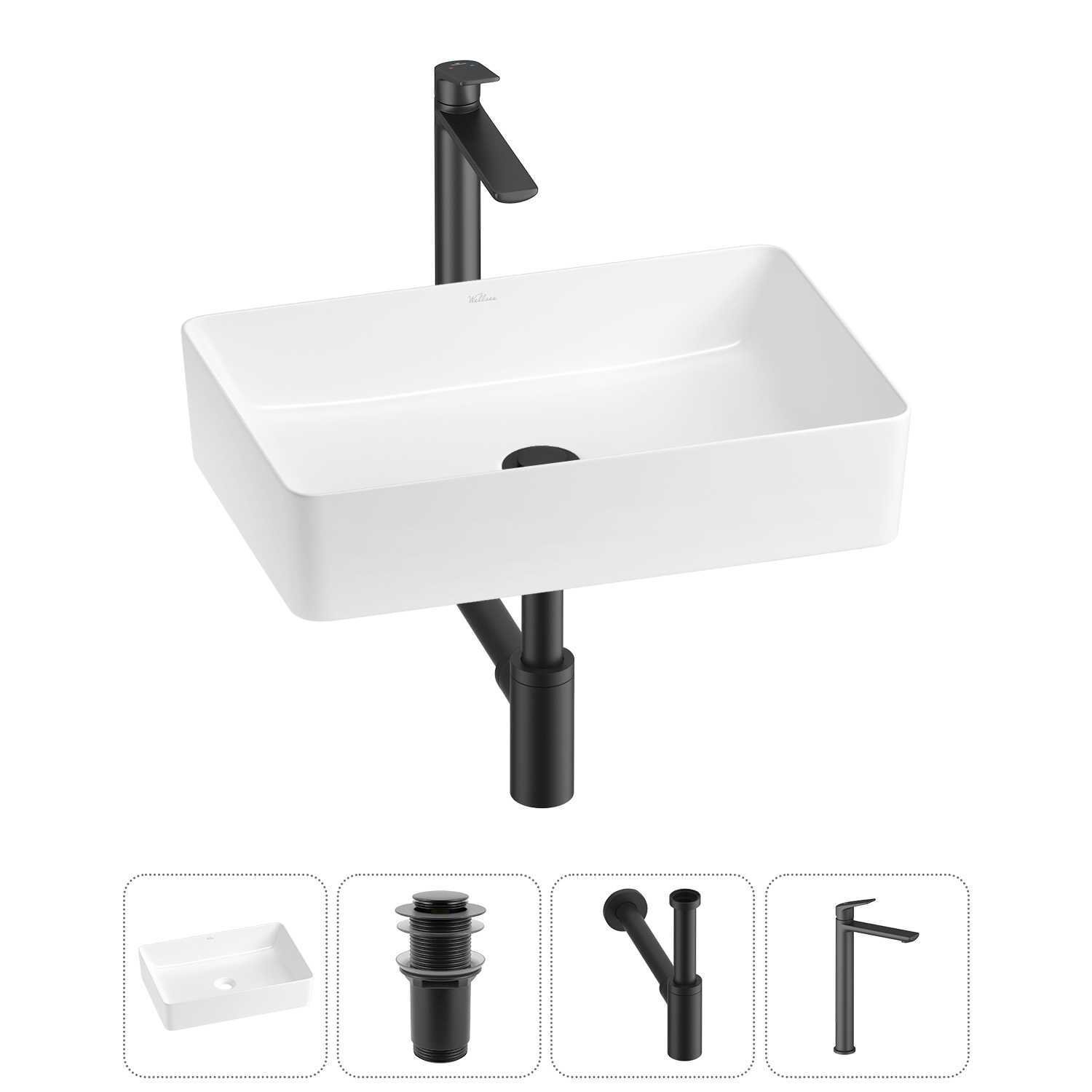 Изображение товара Раковина Wellsee freedom 2.0 20214448R 50 см комплектация 4 в 1