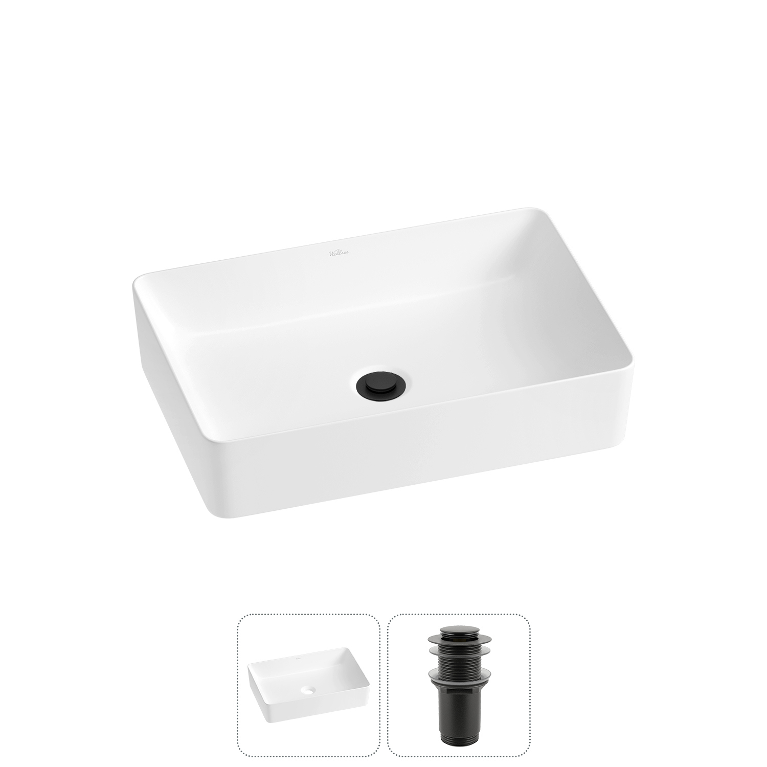 Изображение товара Раковина Wellsee freedom 2.0 20214456R 50см цвет раковина 2 в 1: д/к