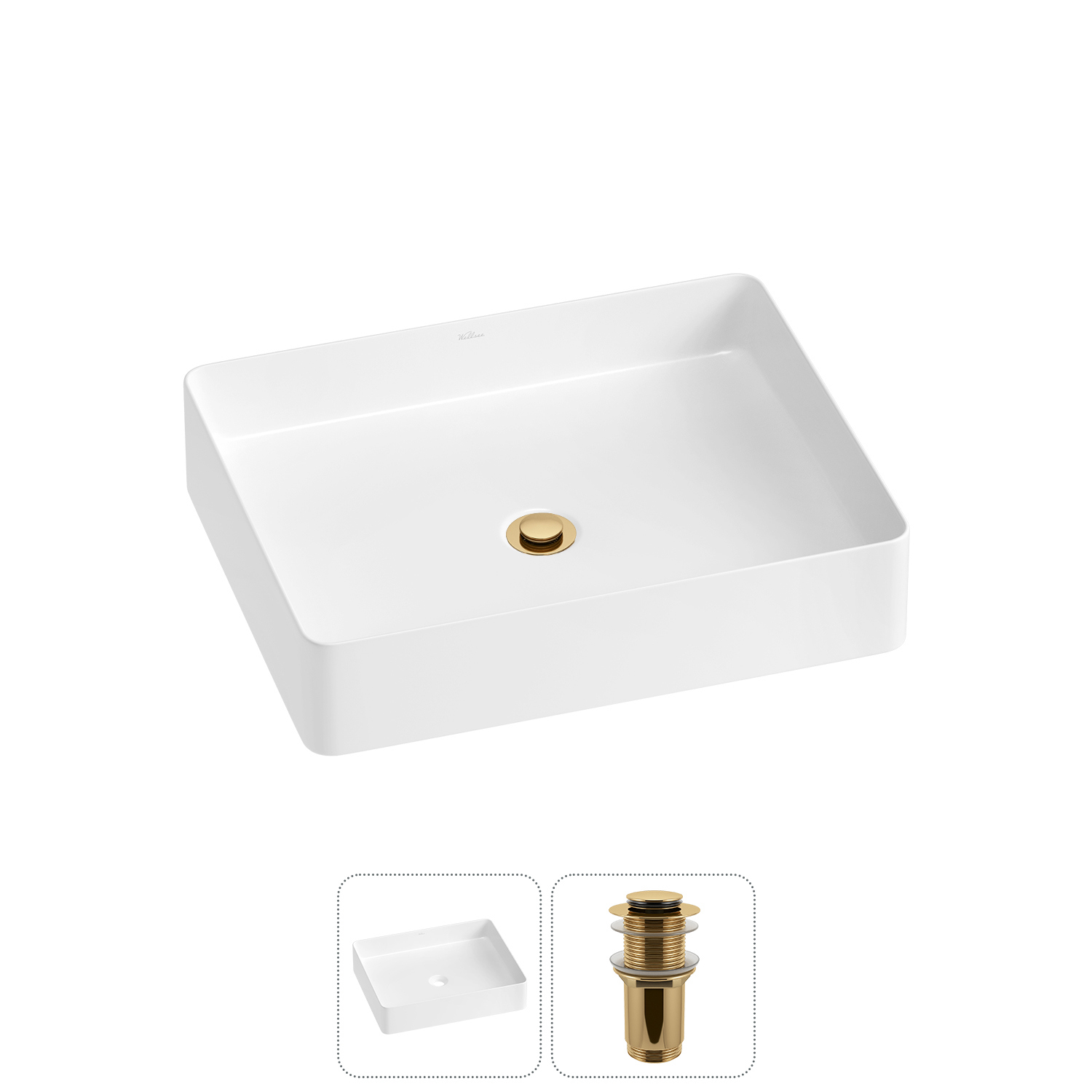 Изображение товара Раковина Wellsee freedom 2.0 20214489R 51см белая с донным клапаном