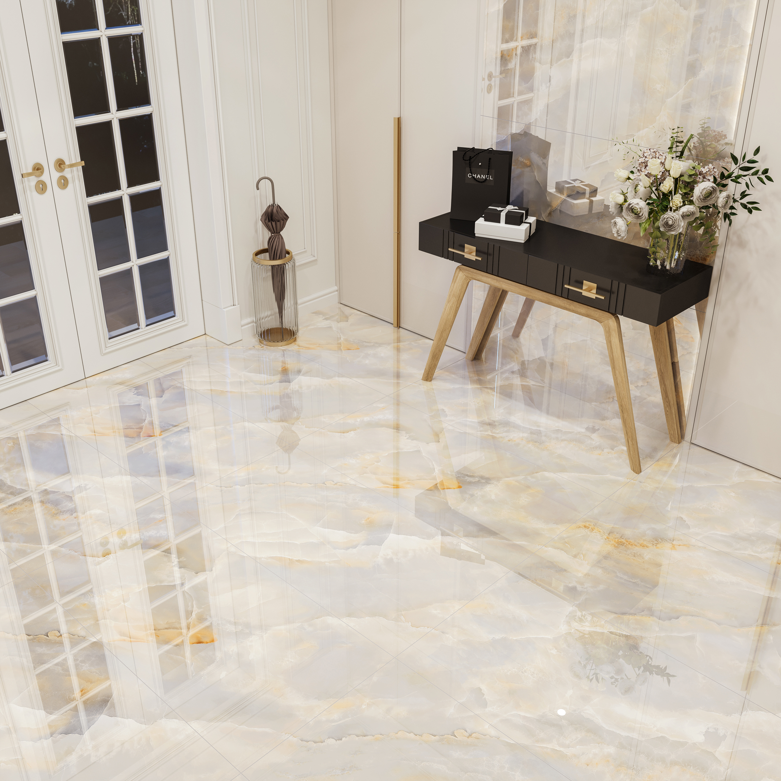 Изображение товара Керамогранит Culto Glossy ONYX PEACH 60x120 см бежевый глянцевый