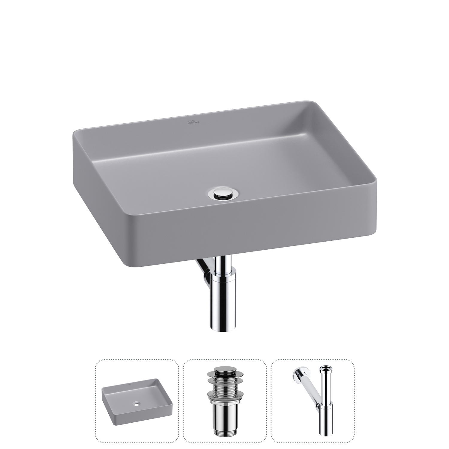 Изображение товара Раковина Wellsee Freedom 2.0 20214532R 51см цвет матовый серый